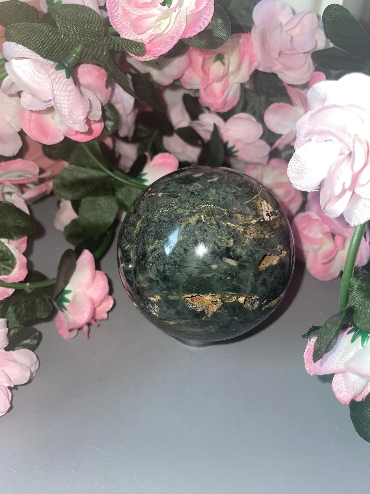 Stunning Deep Green Jasper Sphere