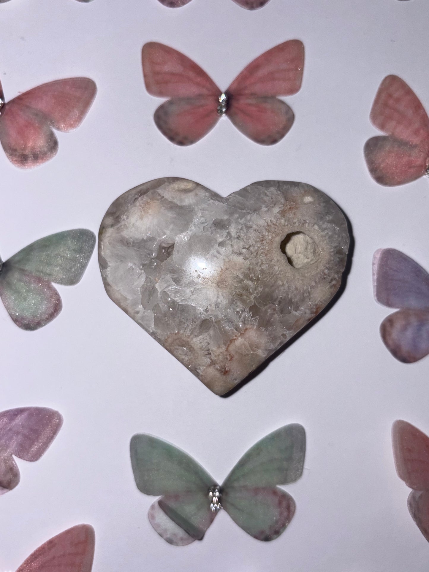 High Quality Flower Agate Heart Piece (15) From Madagascar