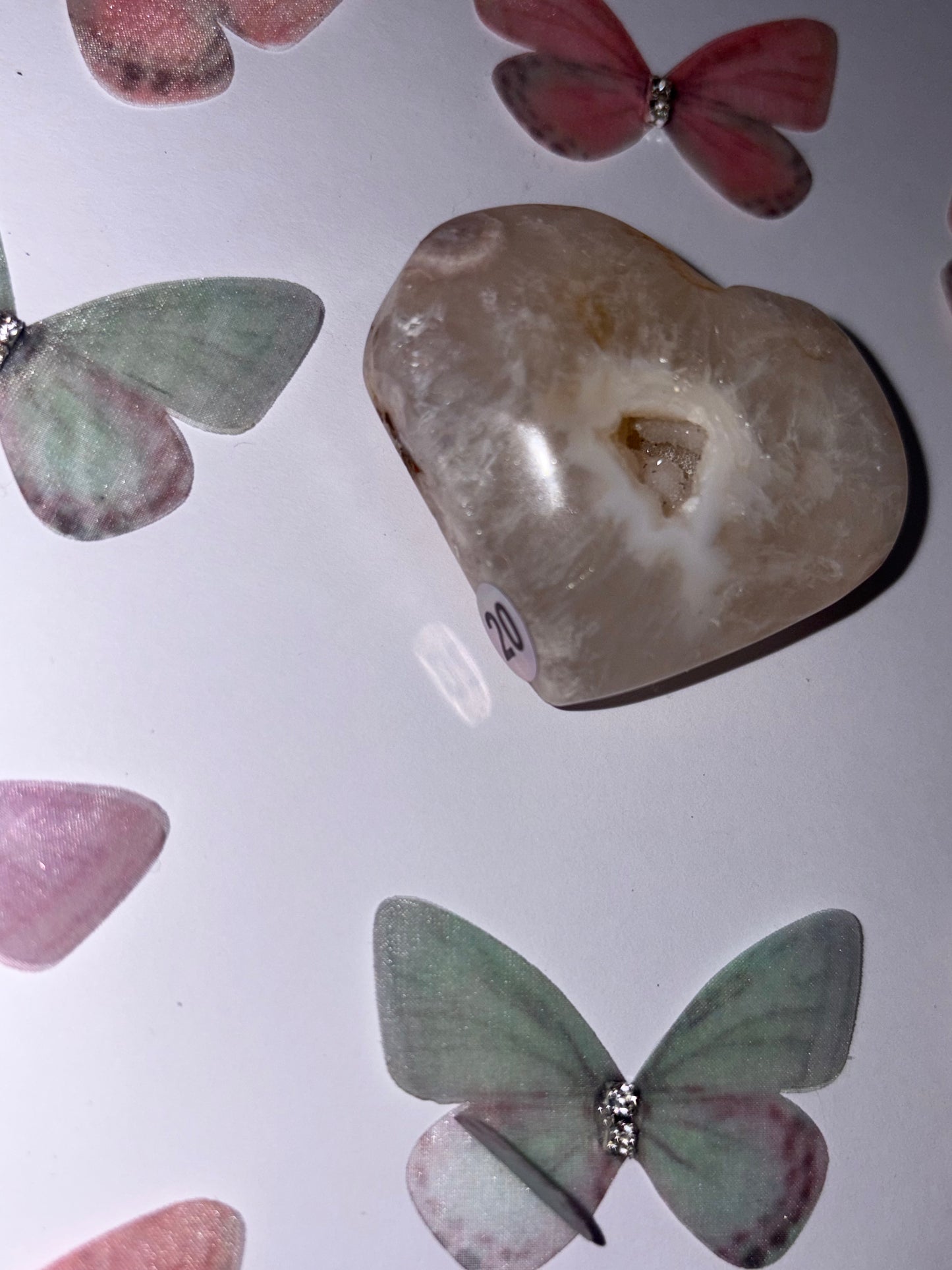 High Quality Flower Agate Heart Piece (20) From Madagascar