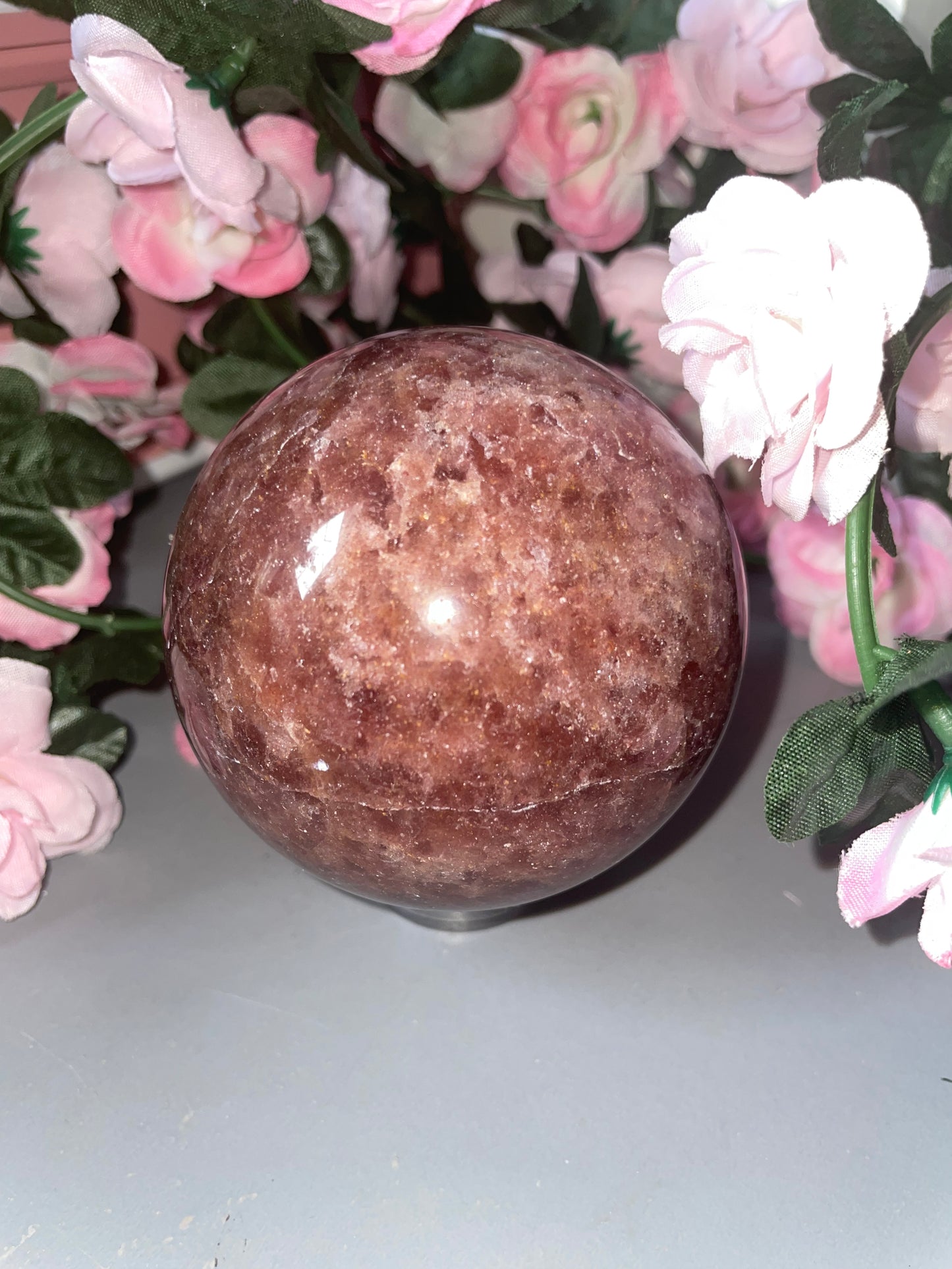 Strawberry Quartz Sphere From Brazil