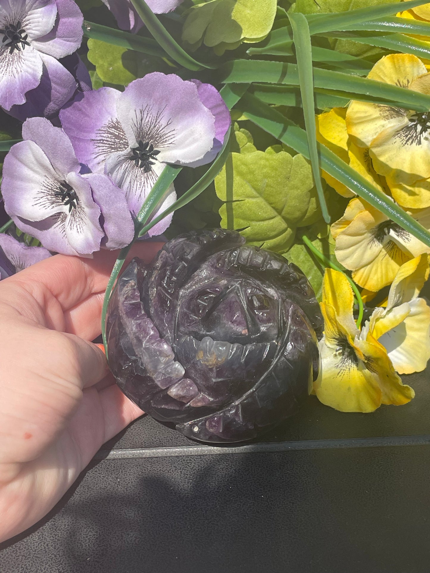 AAA Grade Hand Carved Fluorite Rose From China