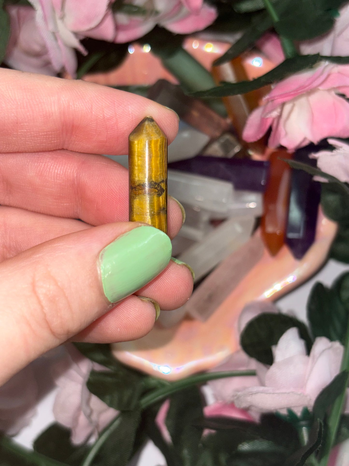 Mini Tigers Eye Crystal Tower Point