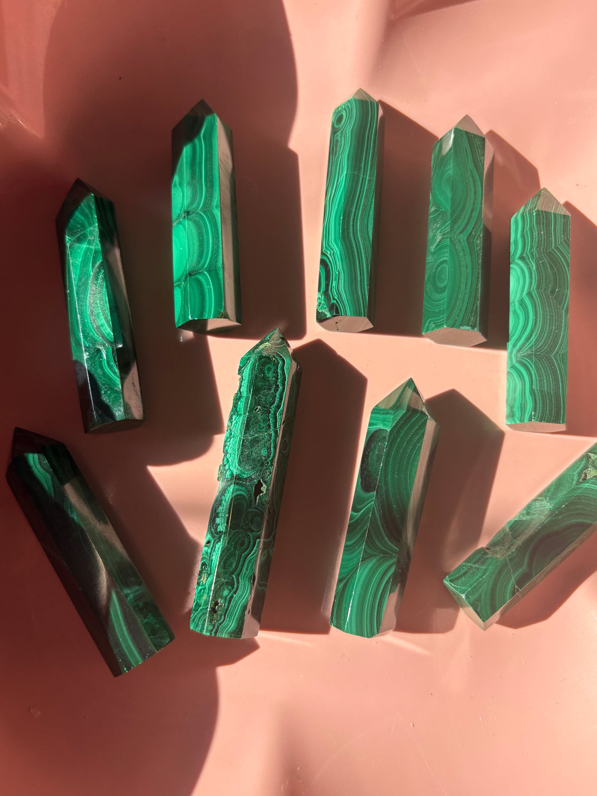 Small Natural Malachite Tower – Polished Green Crystal Point