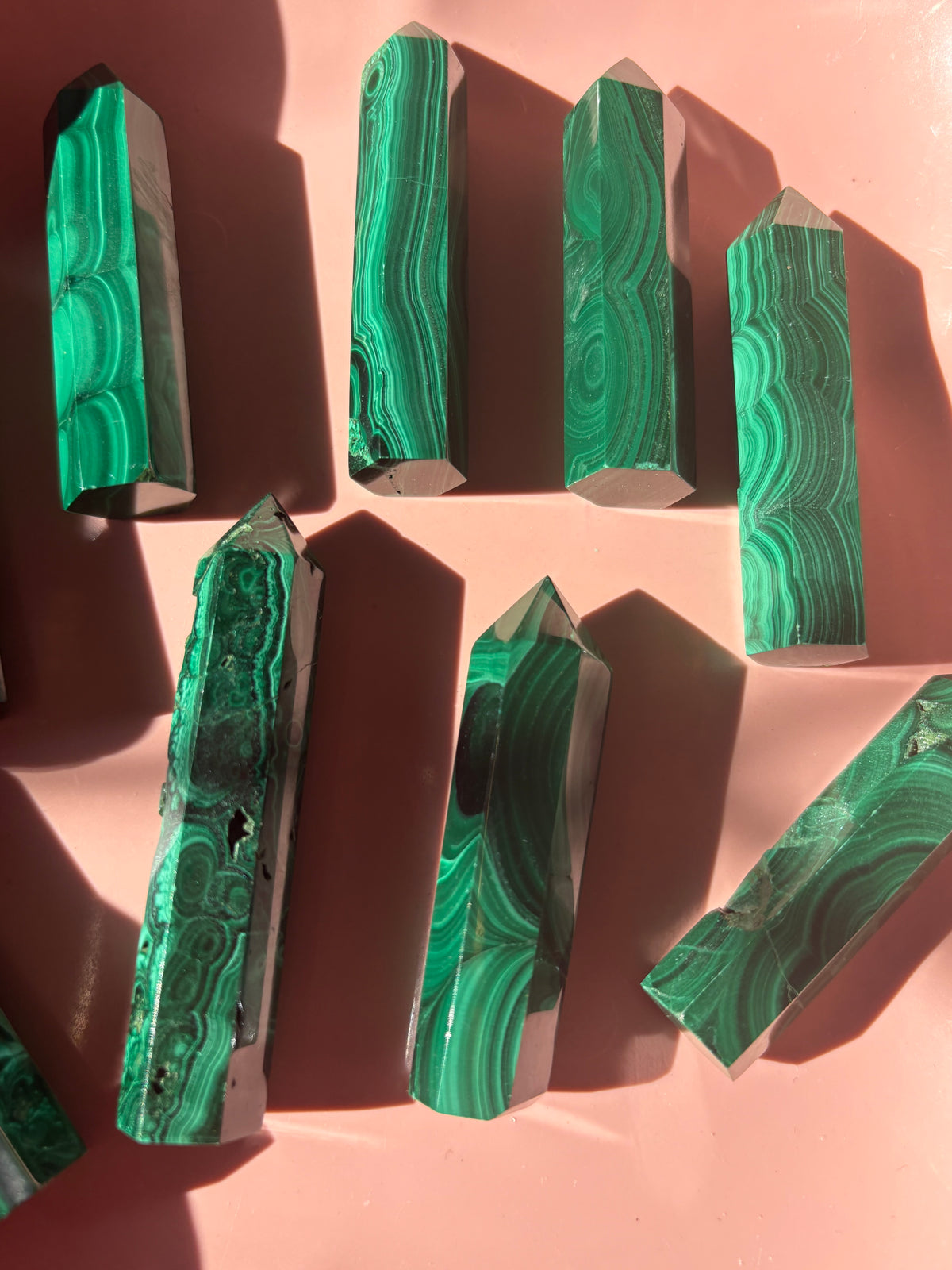 Small Natural Malachite Tower – Polished Green Crystal Point