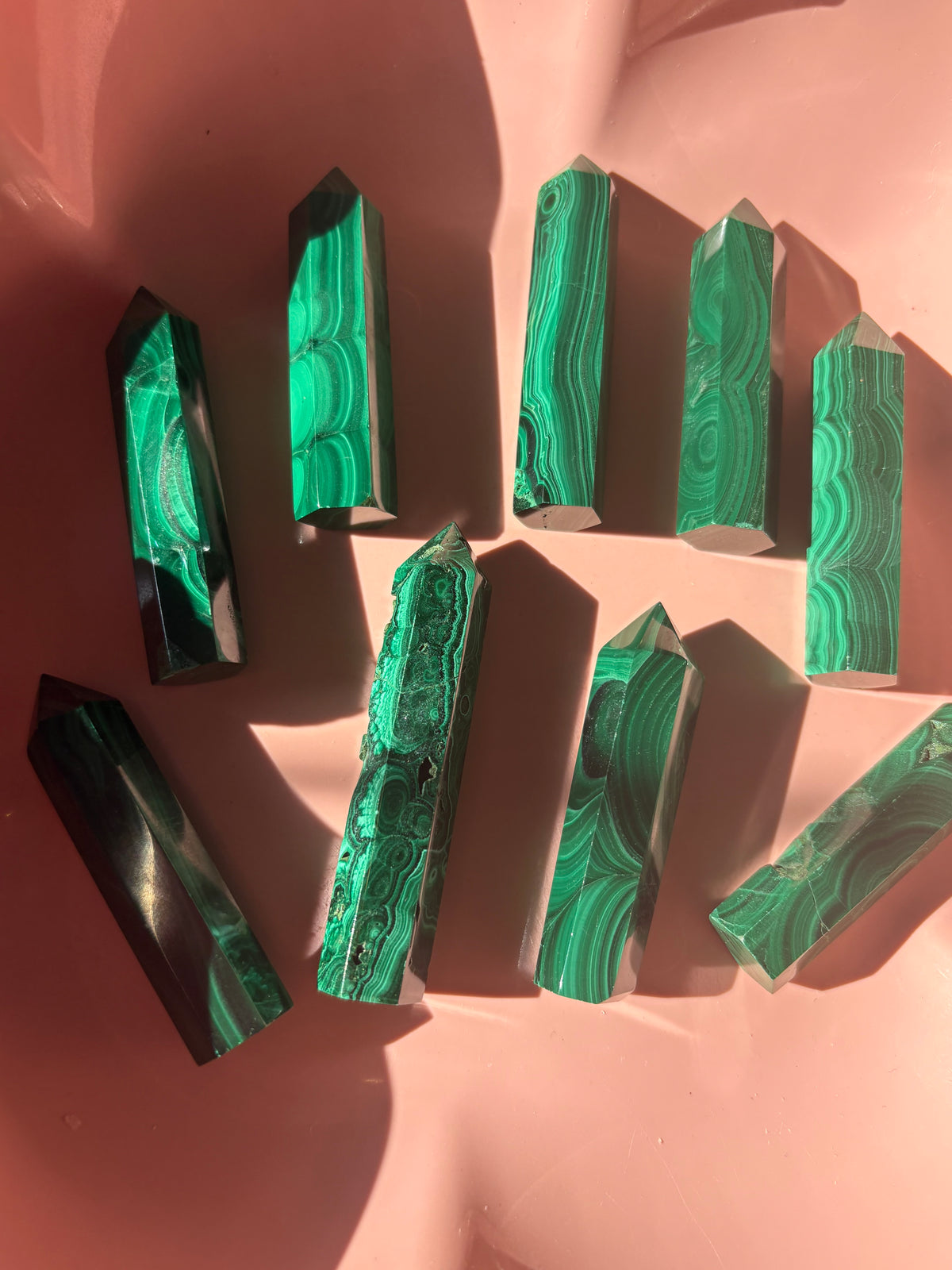 Small Natural Malachite Tower – Polished Green Crystal Point
