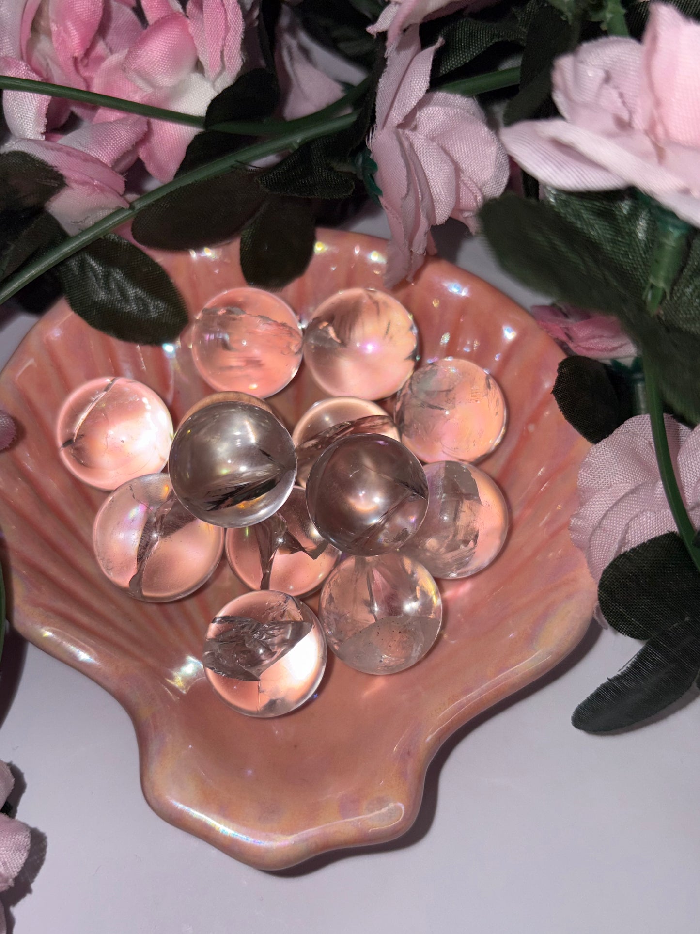 AAA Grade Rainbow Clear Quartz Sphere From Brazil