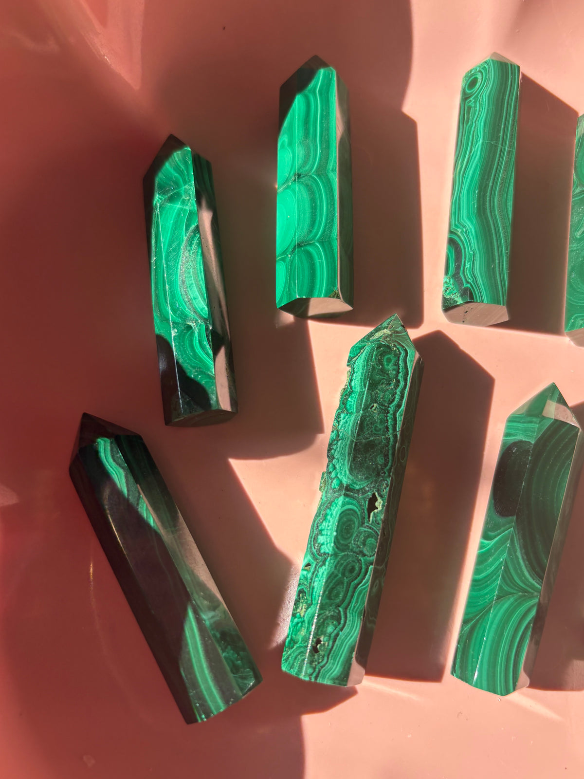 Small Natural Malachite Tower – Polished Green Crystal Point