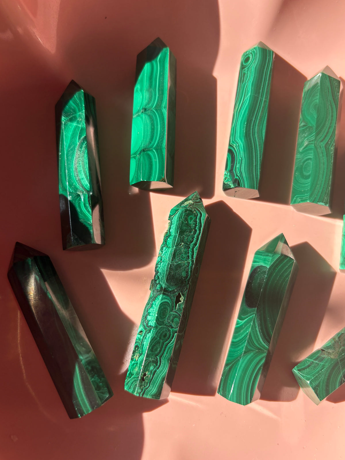 Small Natural Malachite Tower – Polished Green Crystal Point