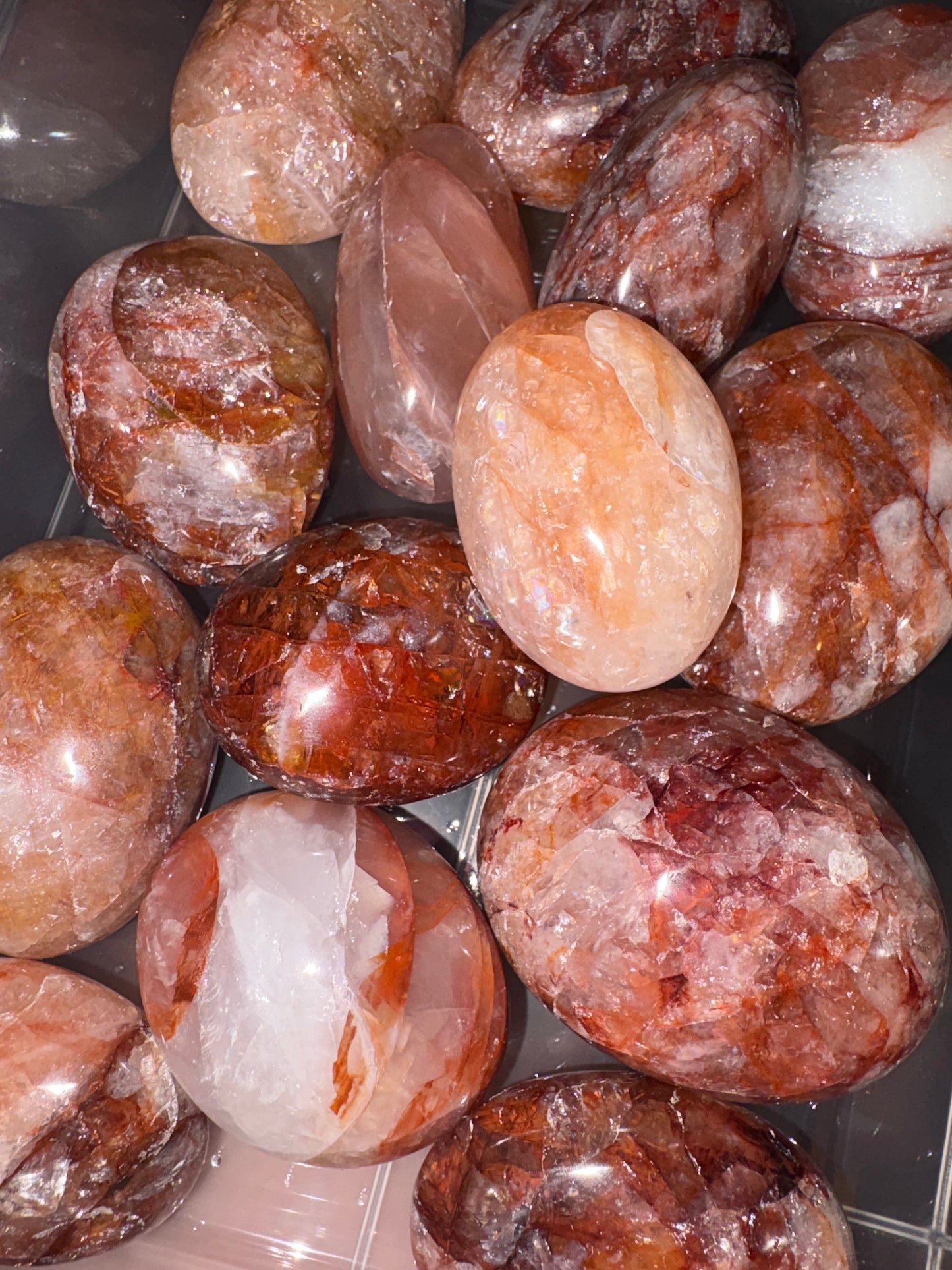 Fire Quartz Palm Stone