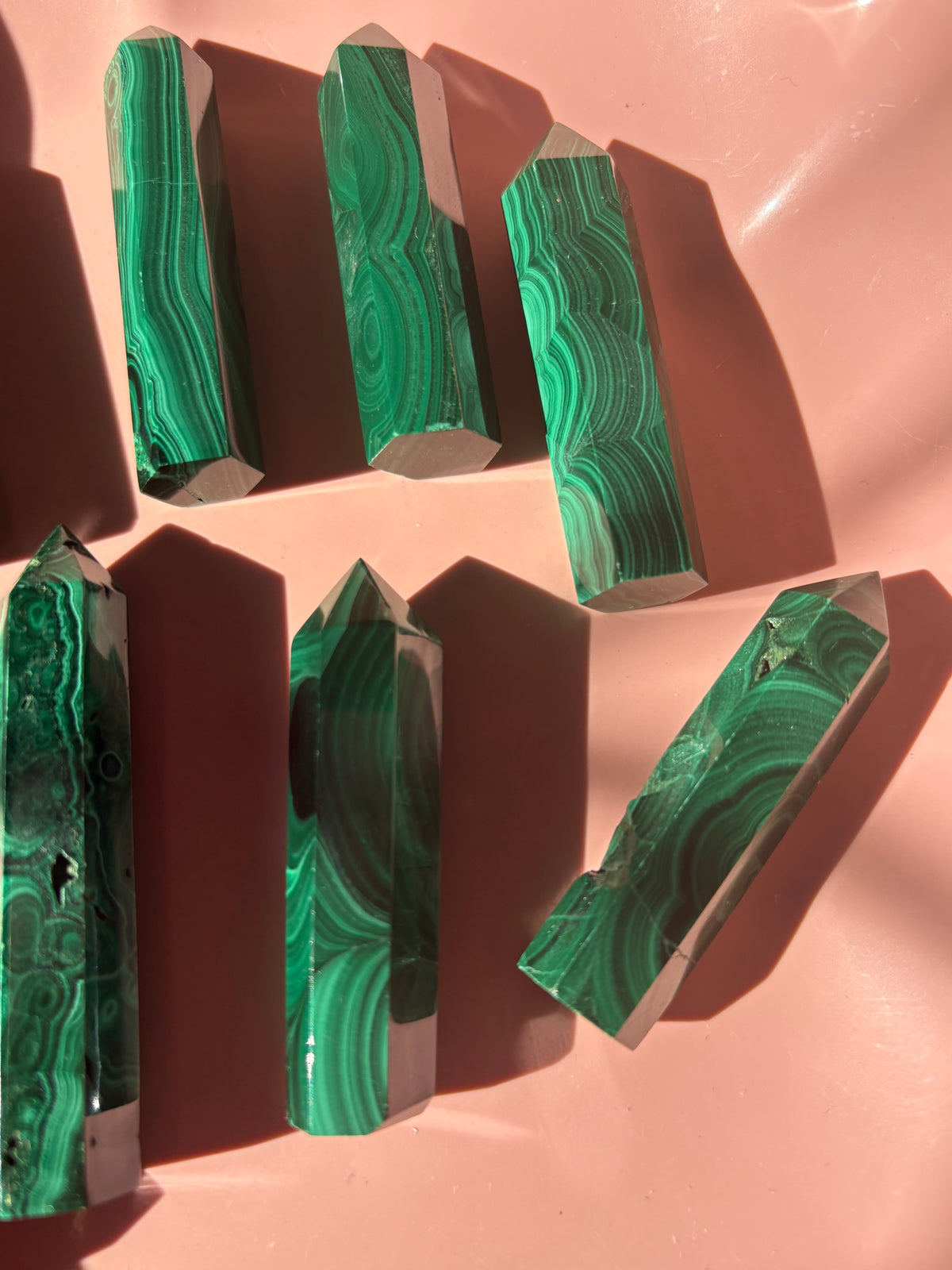 Small Natural Malachite Tower – Polished Green Crystal Point
