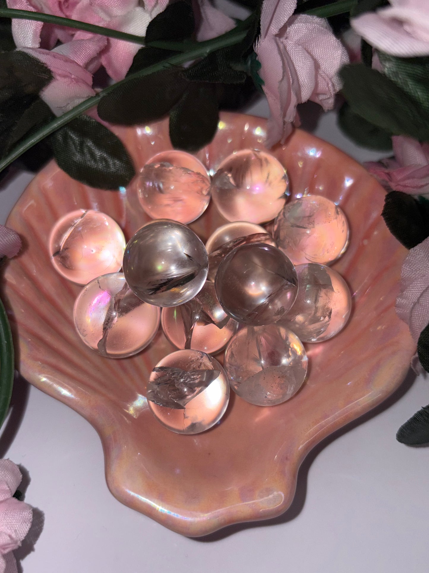 AAA Grade Rainbow Clear Quartz Sphere From Brazil