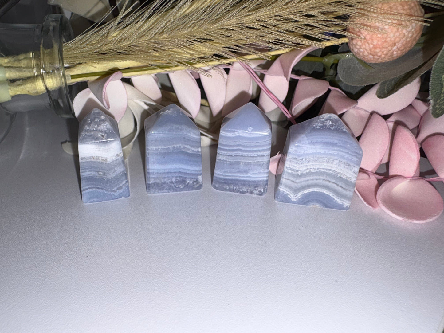AAA Grade Small Blue Lace Agate Tower From South Africa