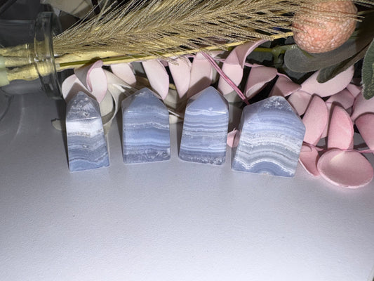 AAA Grade Small Blue Lace Agate Tower From South Africa