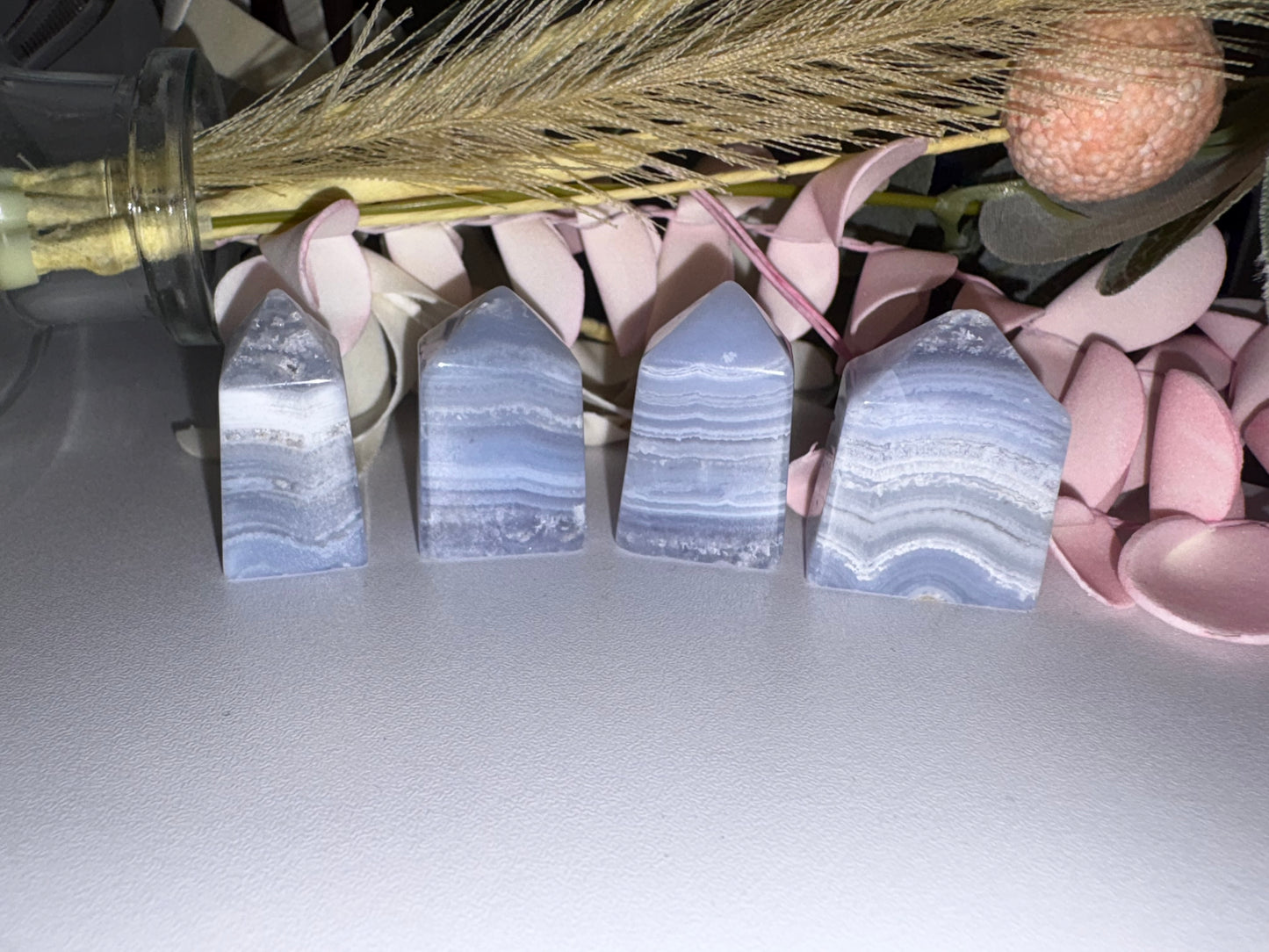 AAA Grade Small Blue Lace Agate Tower From South Africa