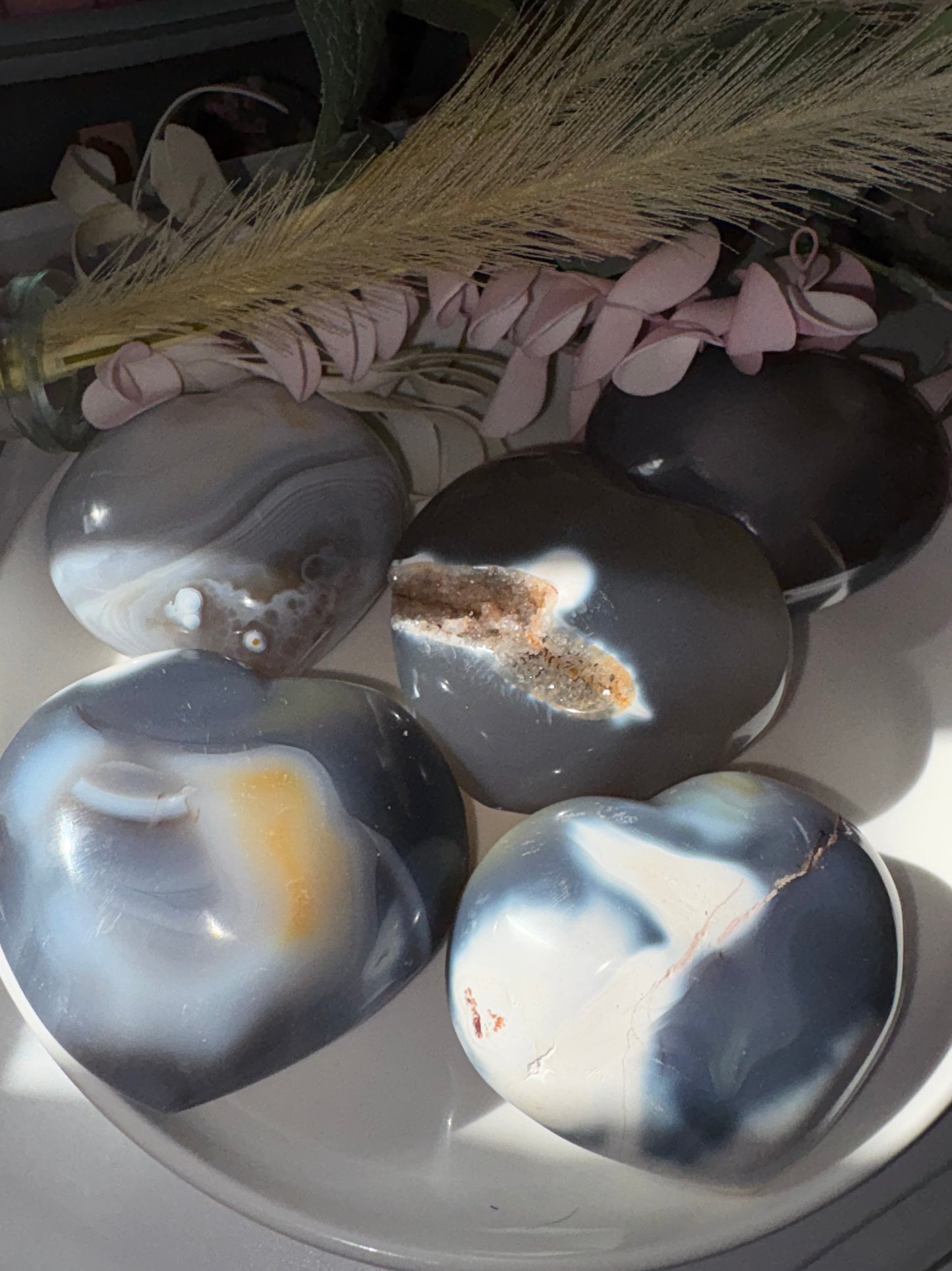 Orca Agate Hearts From Madagascar