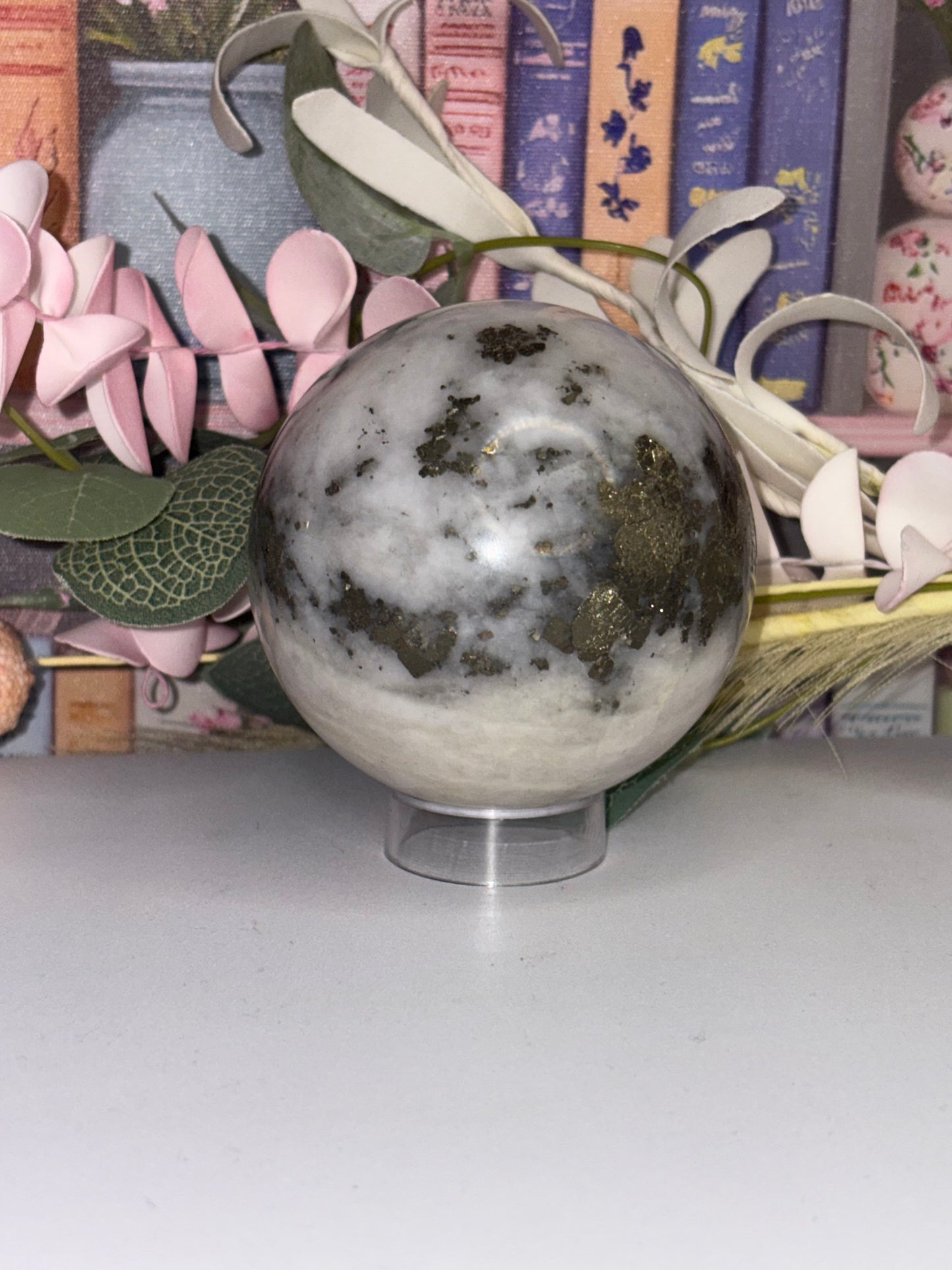 Pyrite in Opal Sphere