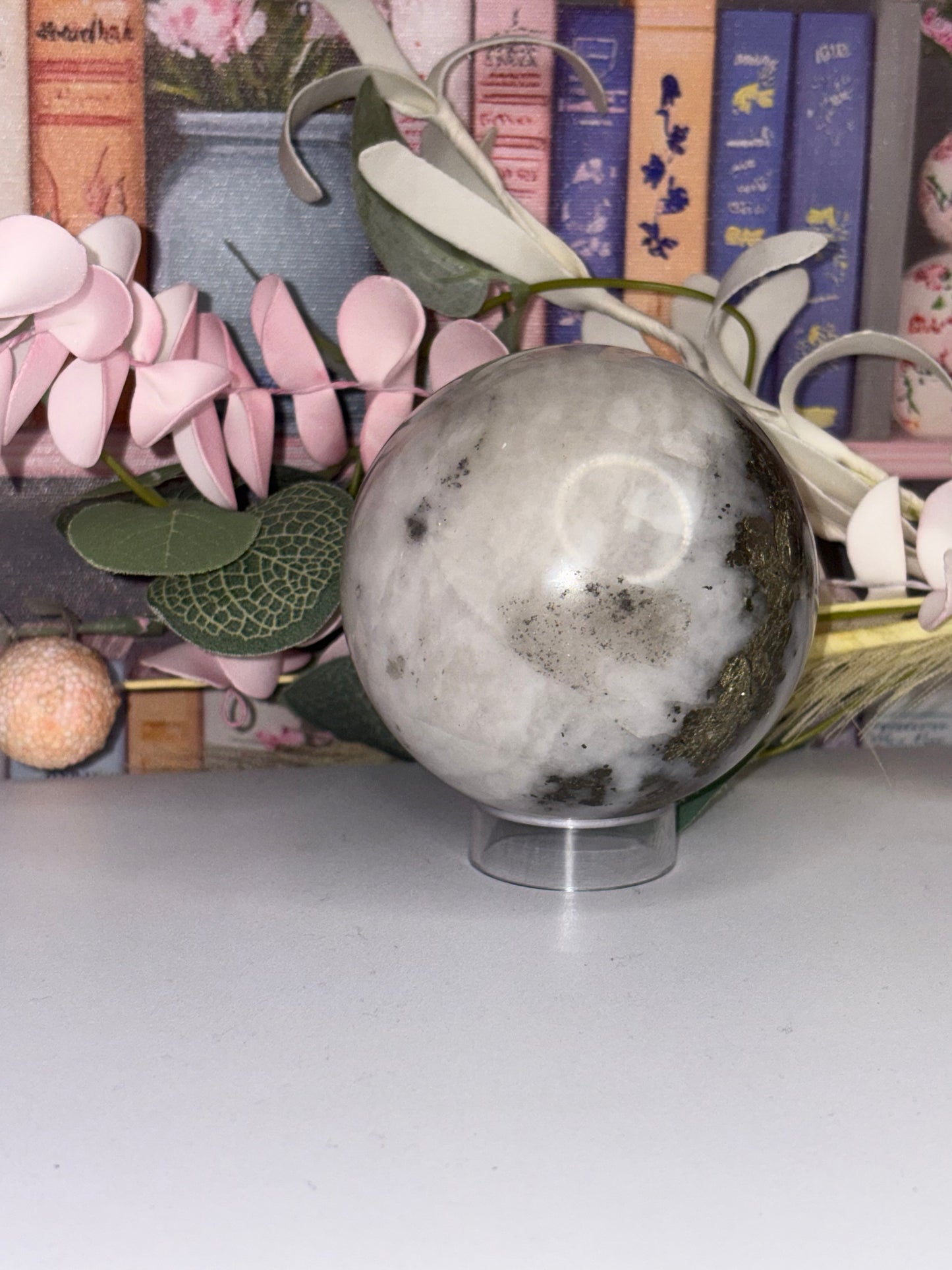 Pyrite in Opal Sphere