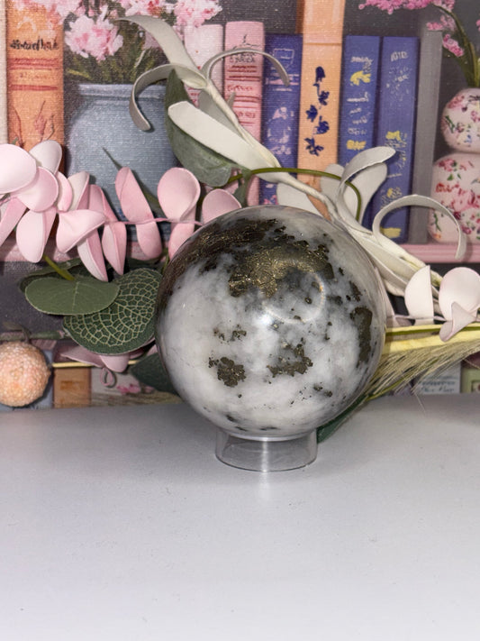 Pyrite in Opal Sphere