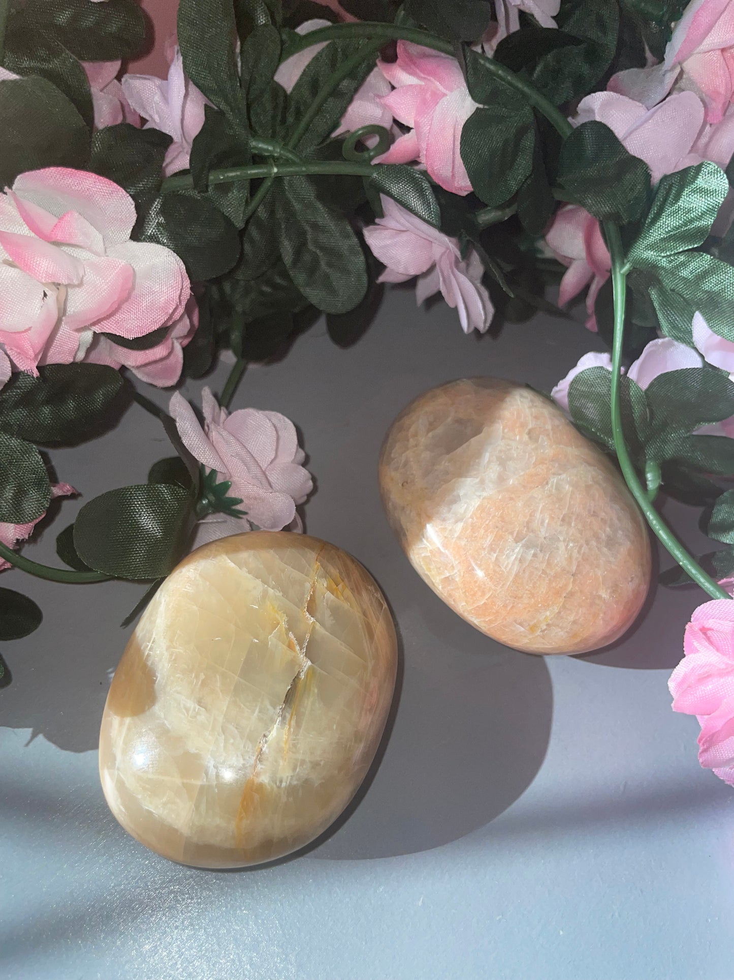 Larger Peach Moonstone Palm Stone