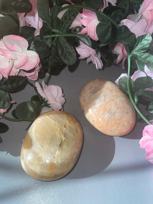 Larger Peach Moonstone Palm Stone