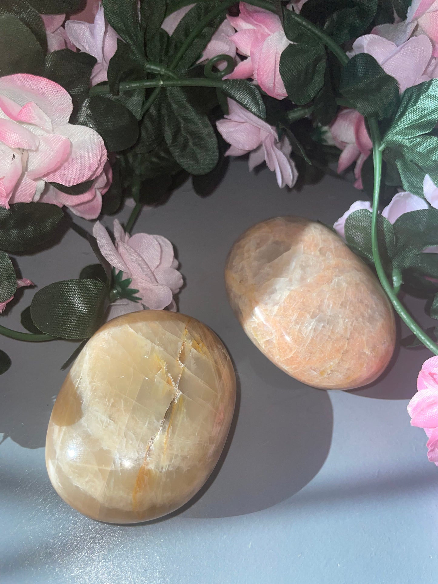 Larger Peach Moonstone Palm Stone