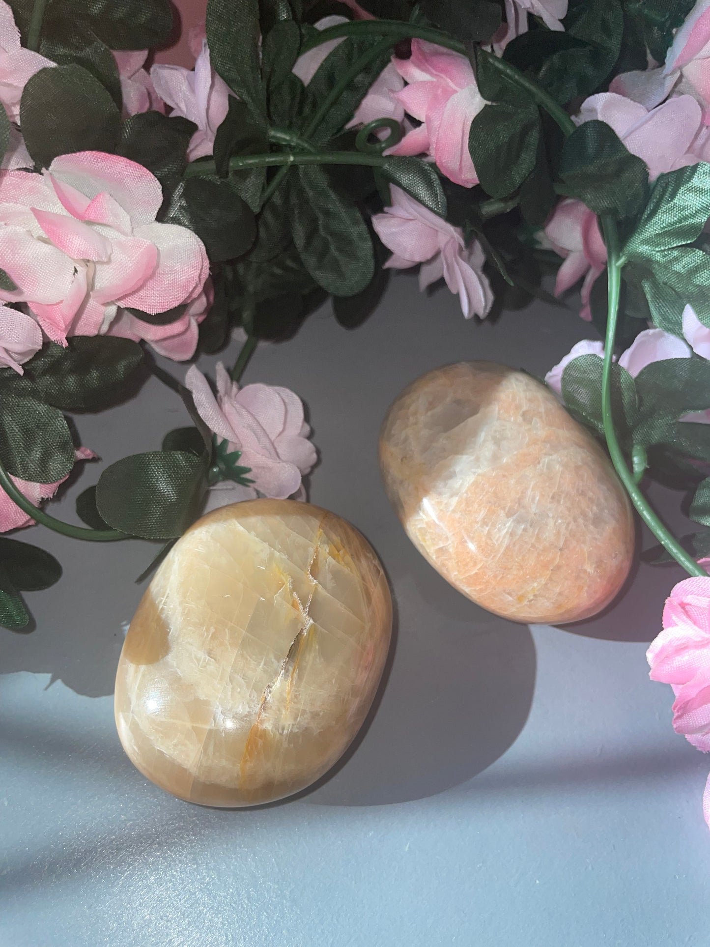 Larger Peach Moonstone Palm Stone