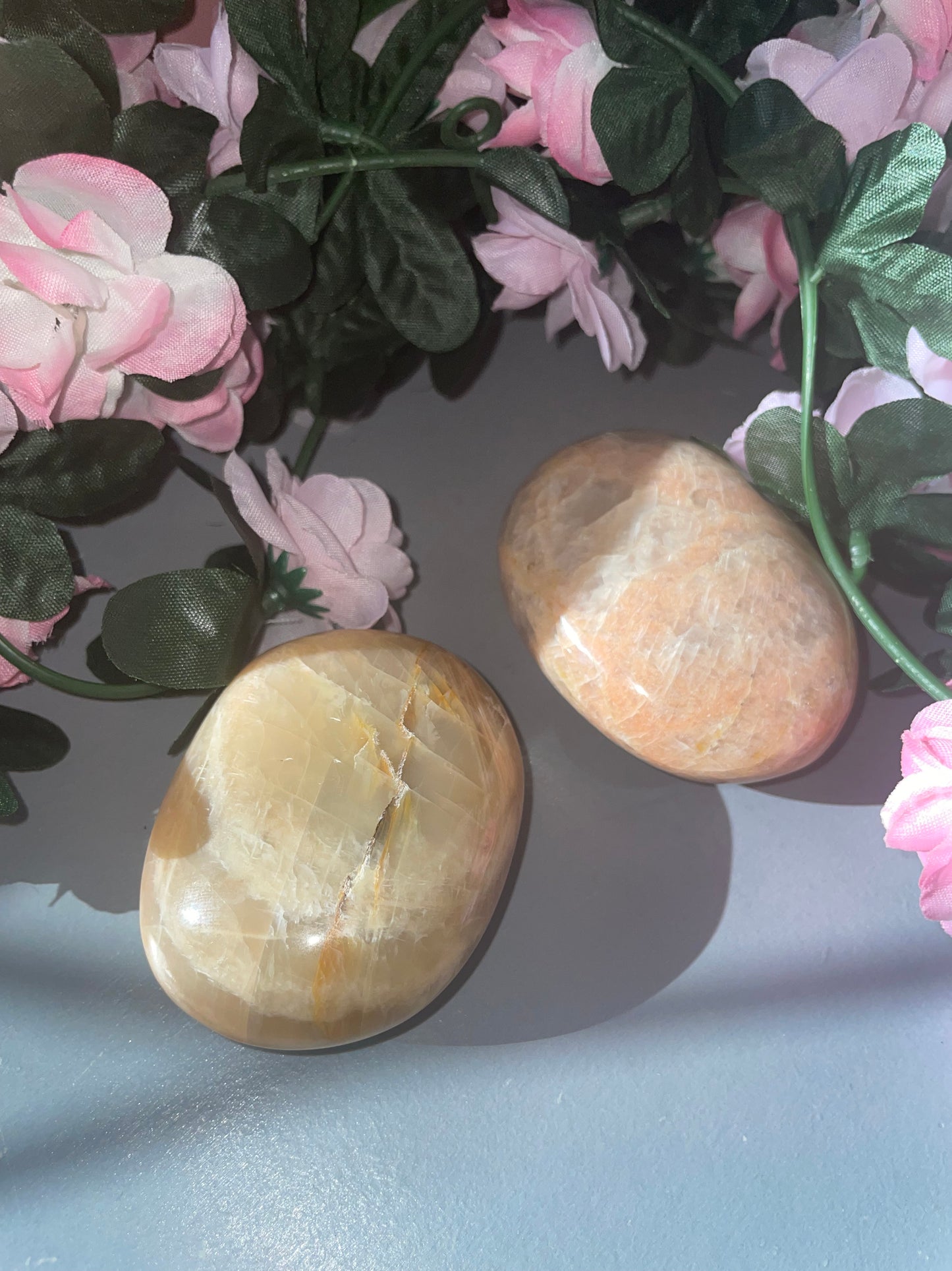 Larger Peach Moonstone Palm Stone