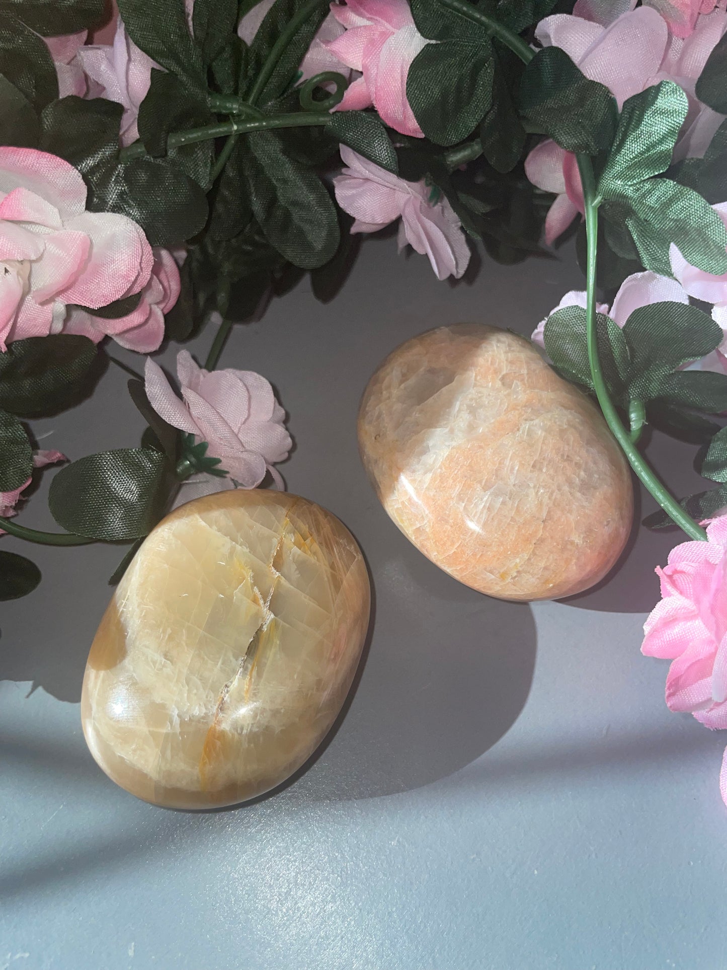 Larger Peach Moonstone Palm Stone