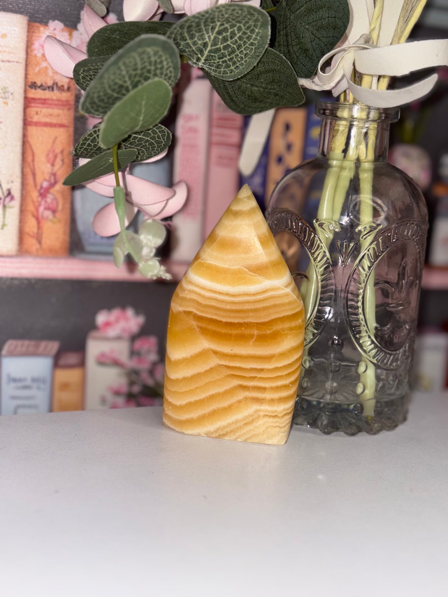 Yellow Calcite Crystal Point