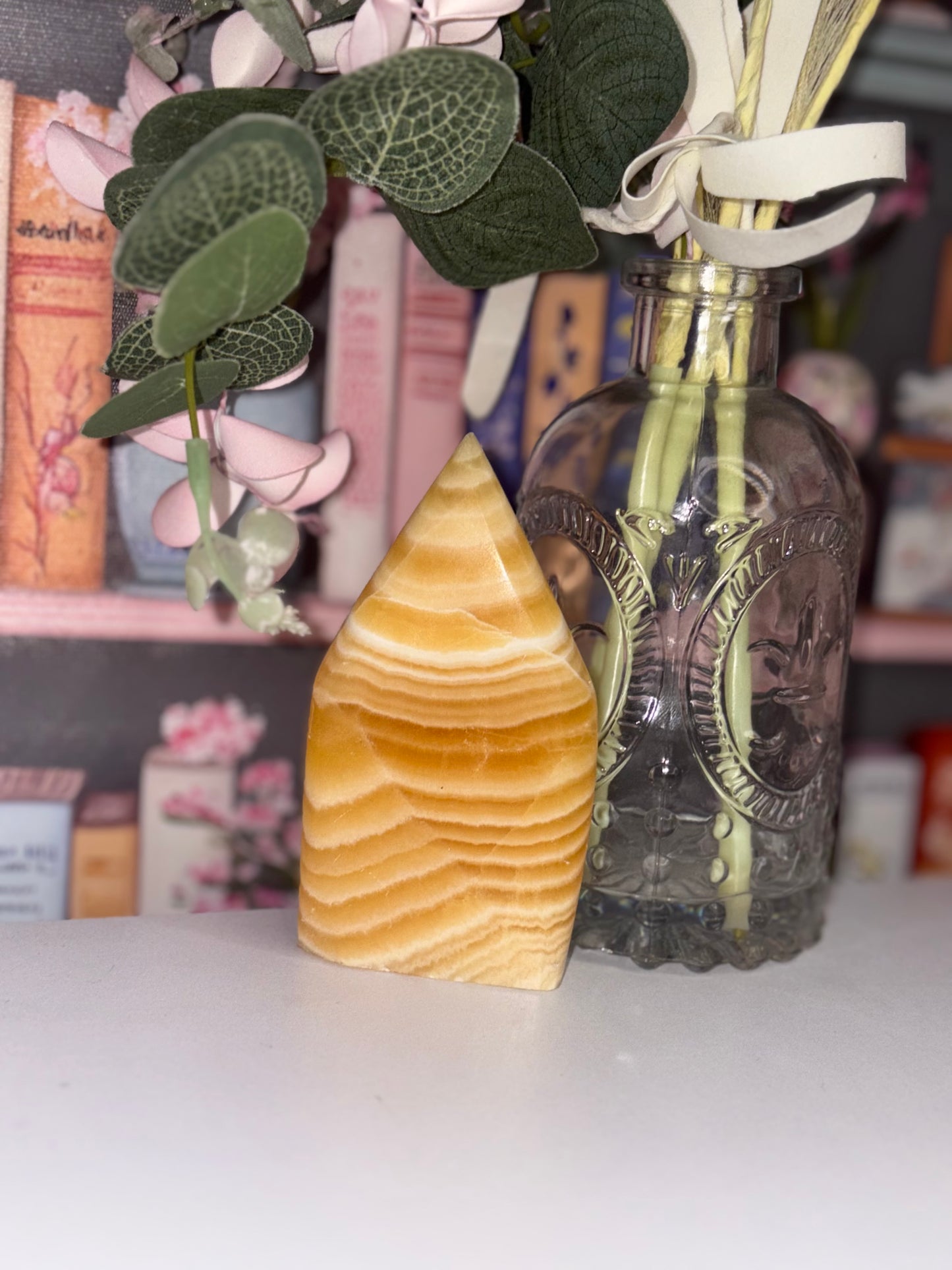Yellow Calcite Crystal Point