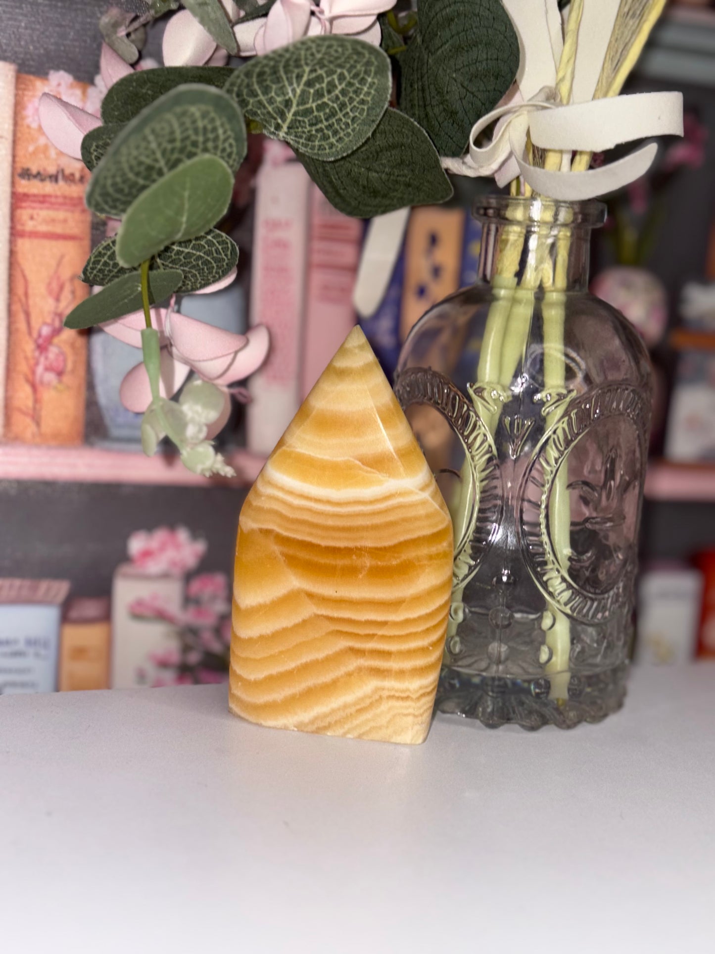 Yellow Calcite Crystal Point