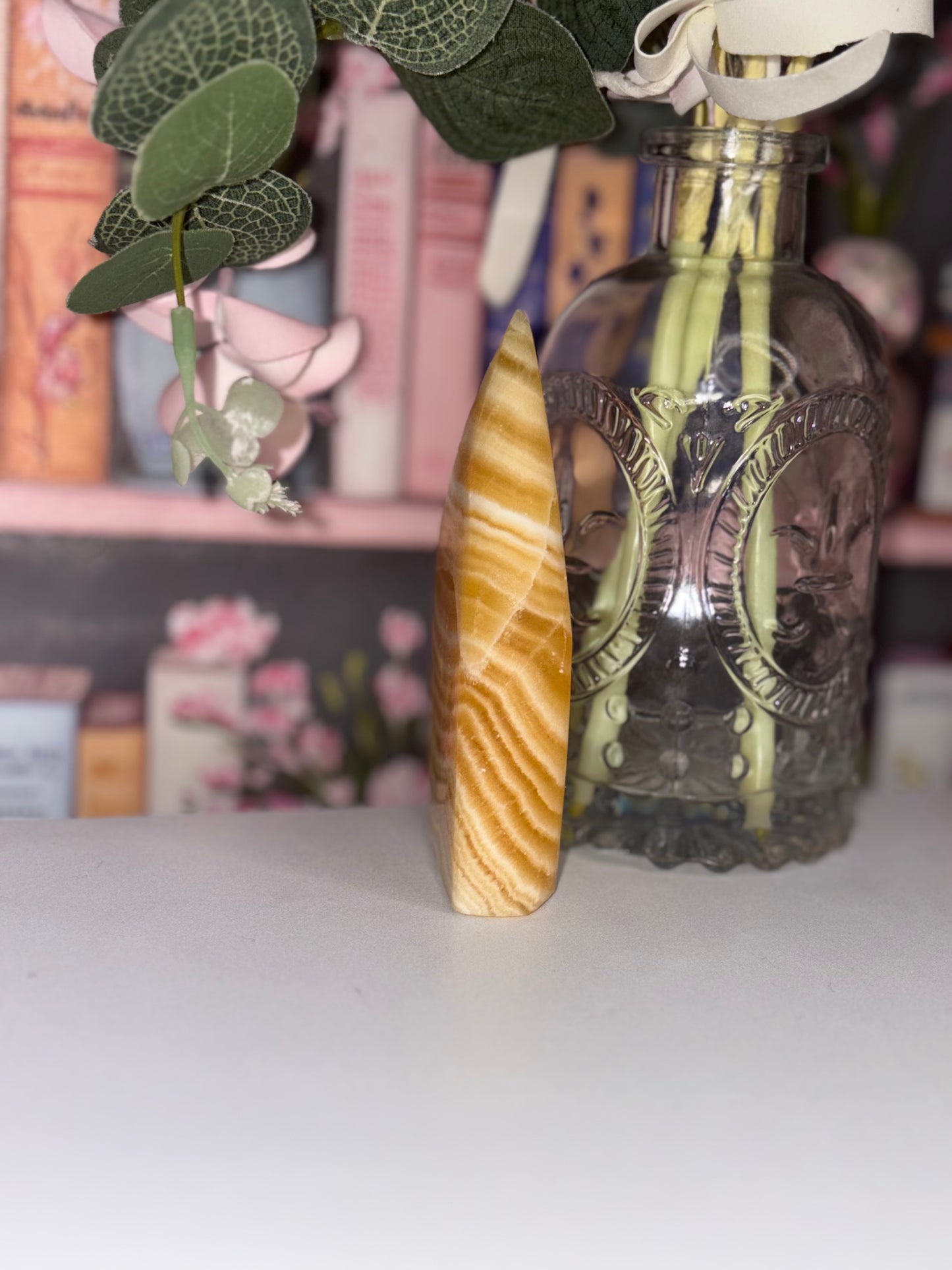 Yellow Calcite Crystal Point