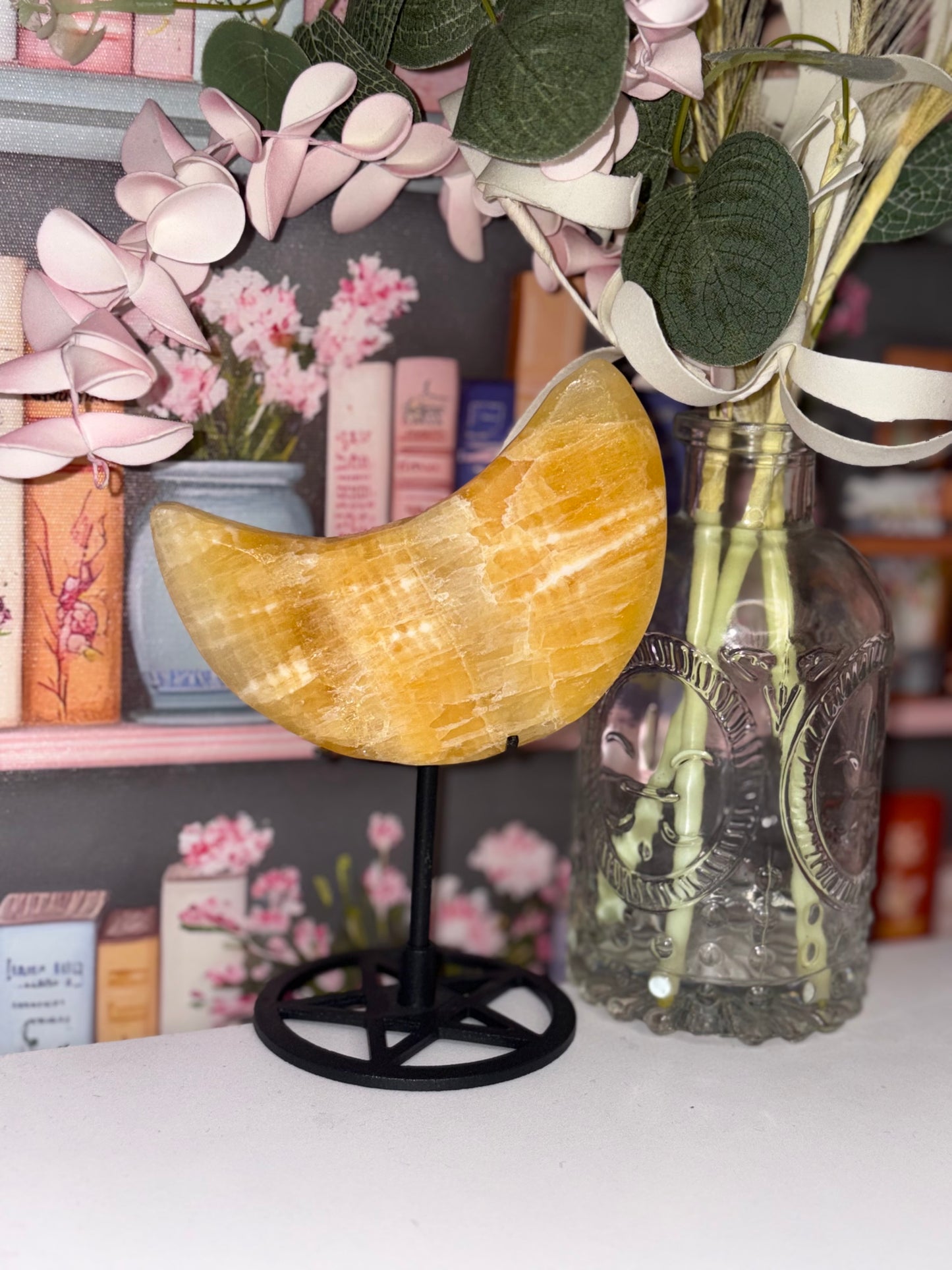 Yellow Calcite Moon - Stunning Piece from Mexico