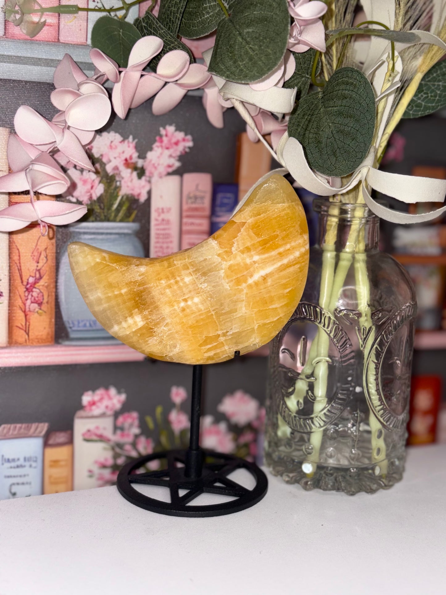 Yellow Calcite Moon - Stunning Piece from Mexico