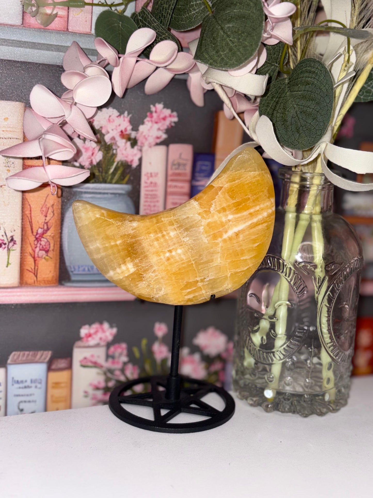 Yellow Calcite Moon - Stunning Piece from Mexico
