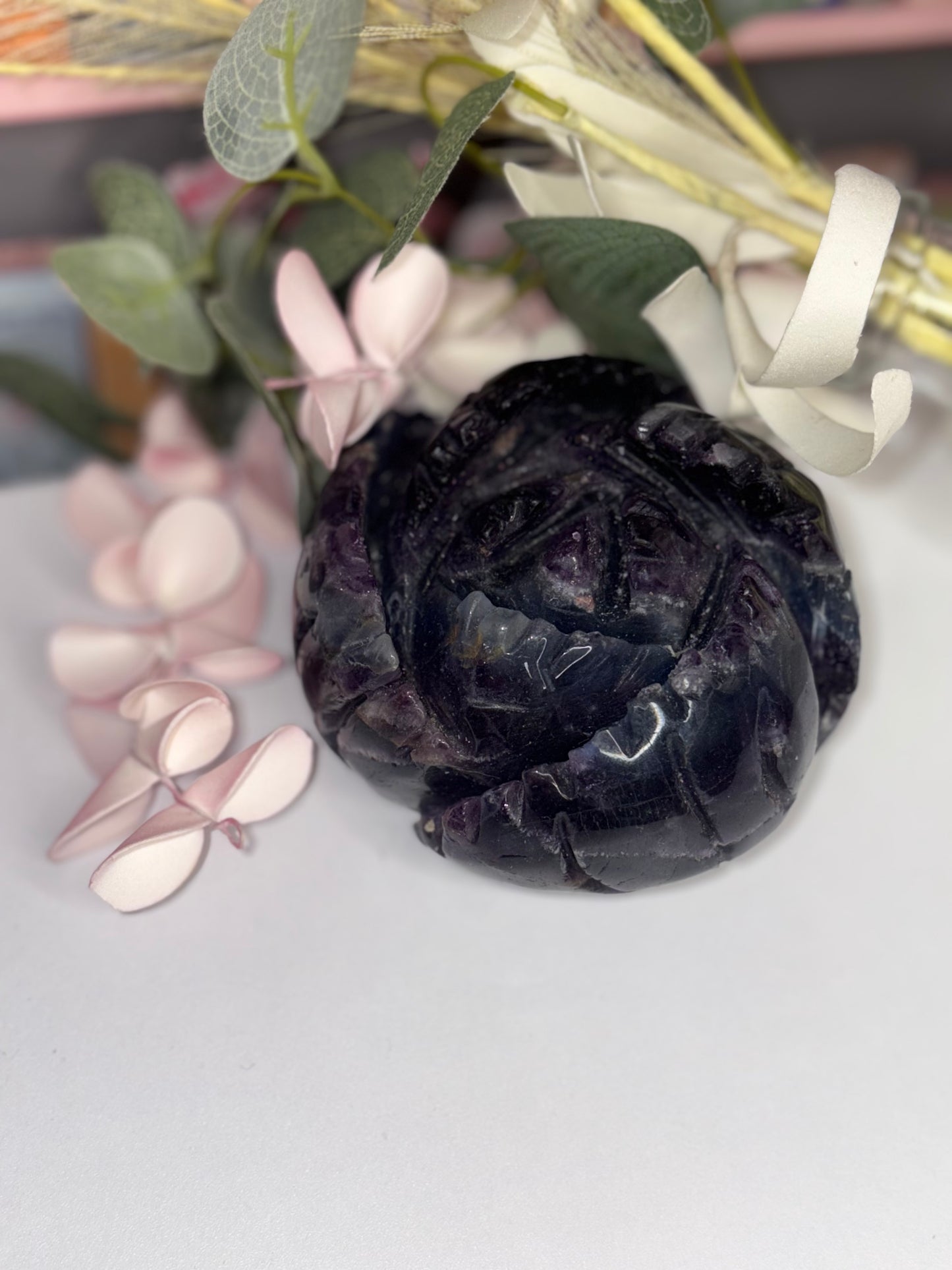 AAA Grade Hand Carved Fluorite Rose From China