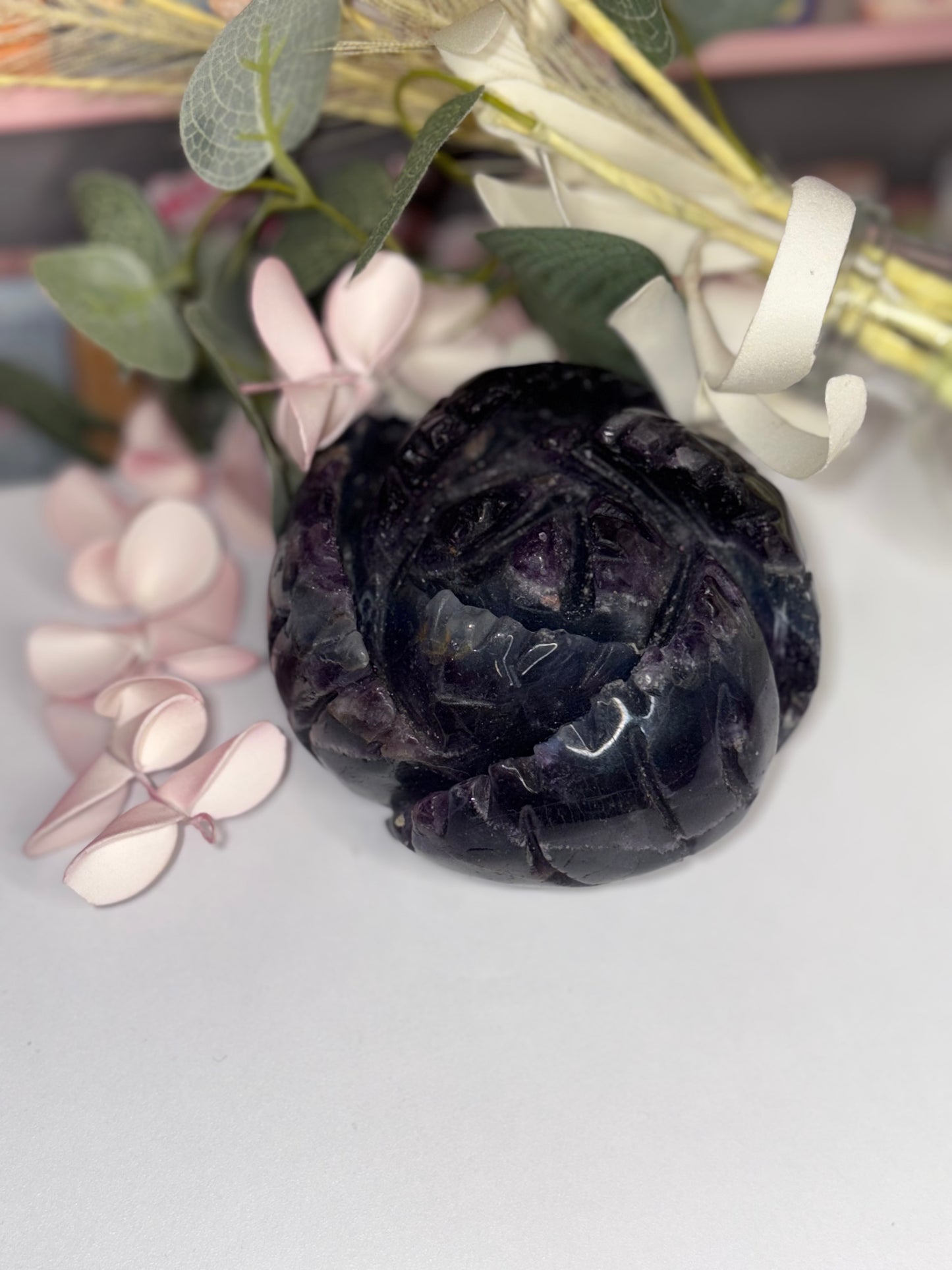 AAA Grade Hand Carved Fluorite Rose From China