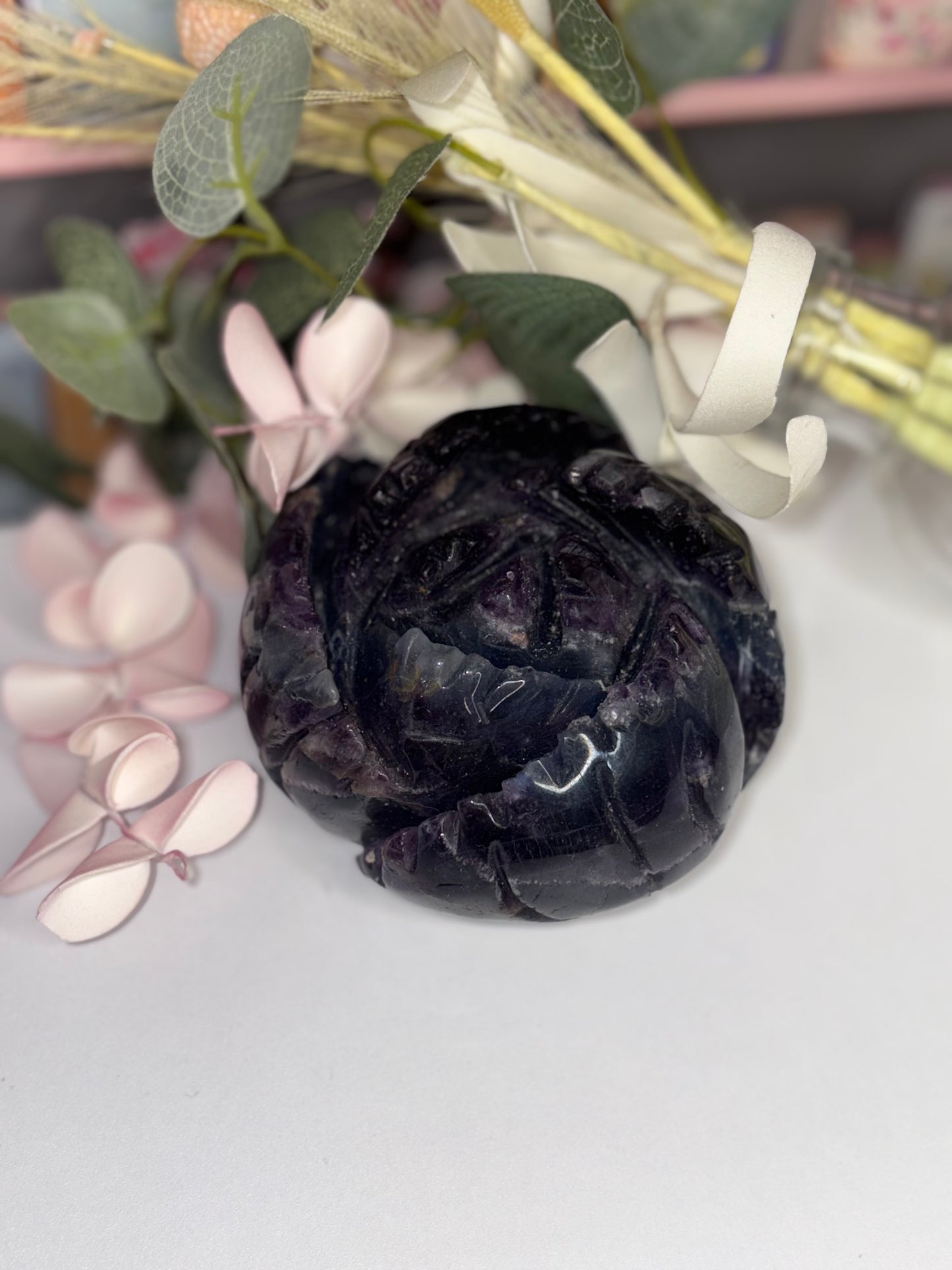 AAA Grade Hand Carved Fluorite Rose From China