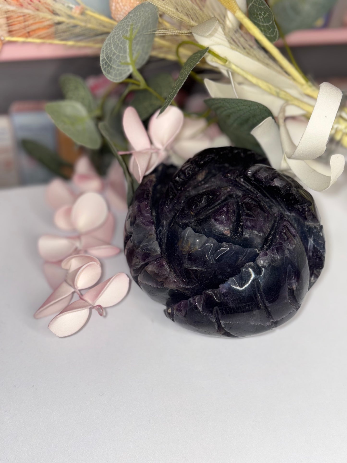 AAA Grade Hand Carved Fluorite Rose From China