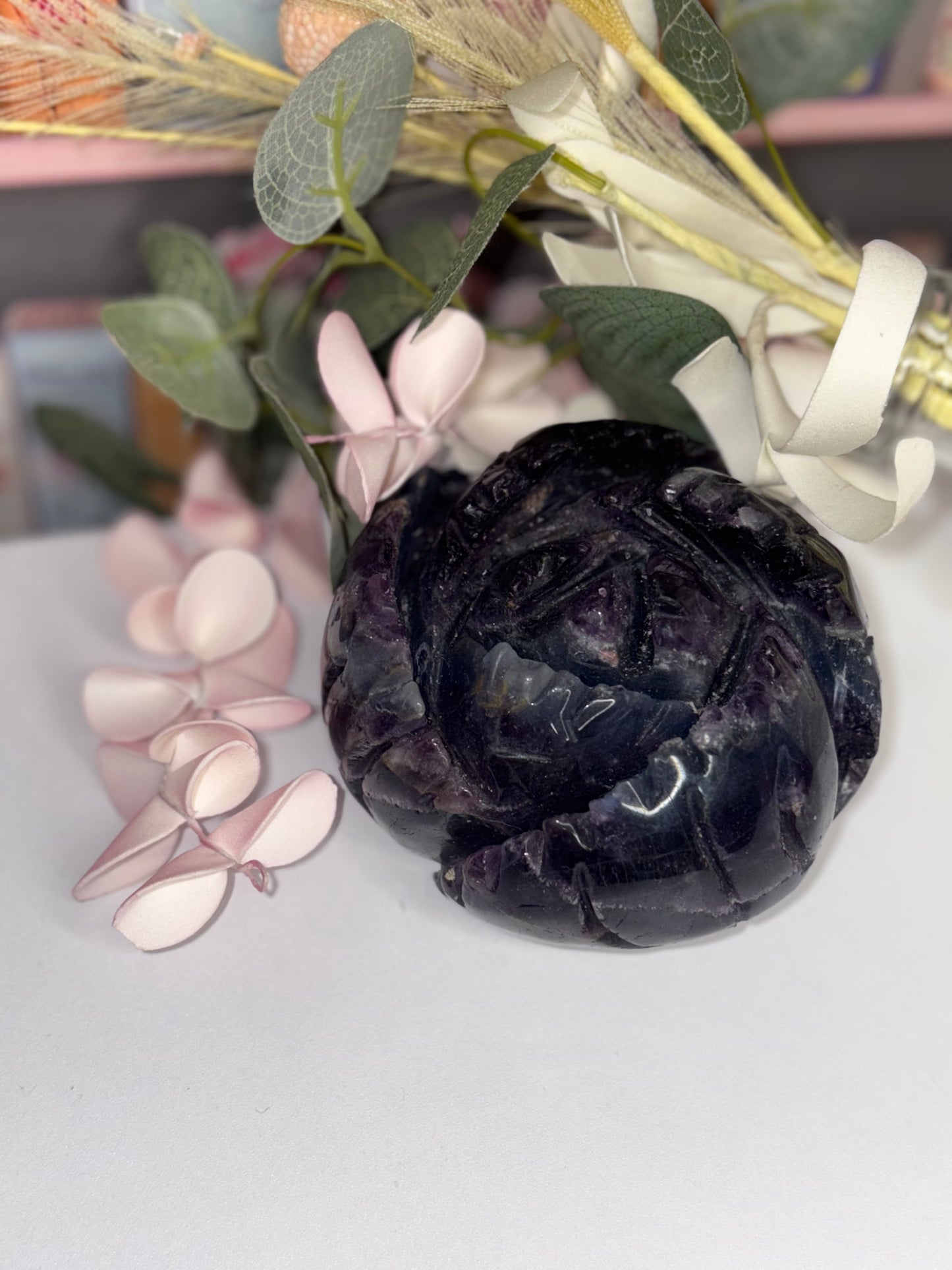 AAA Grade Hand Carved Fluorite Rose From China