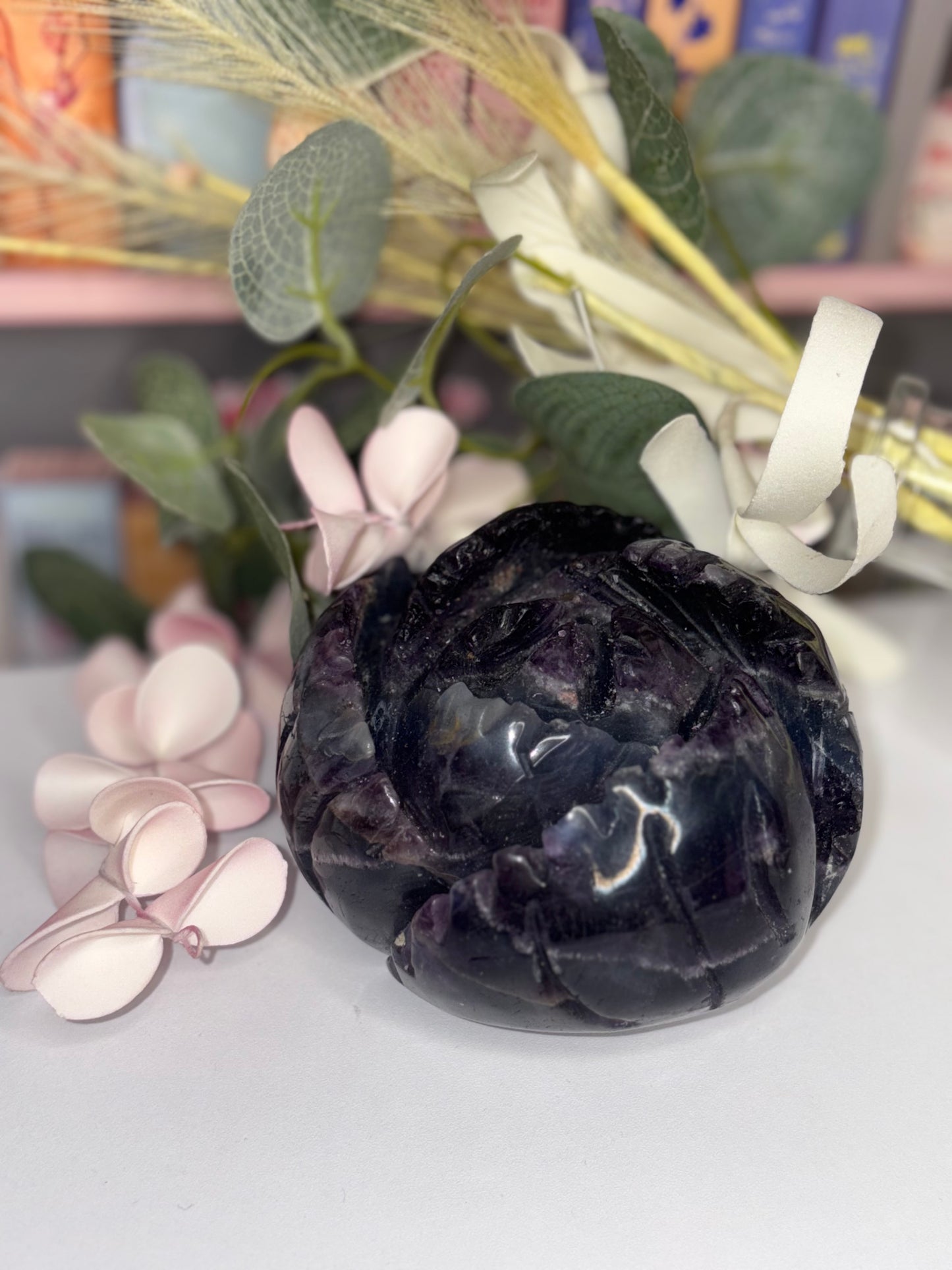 AAA Grade Hand Carved Fluorite Rose From China