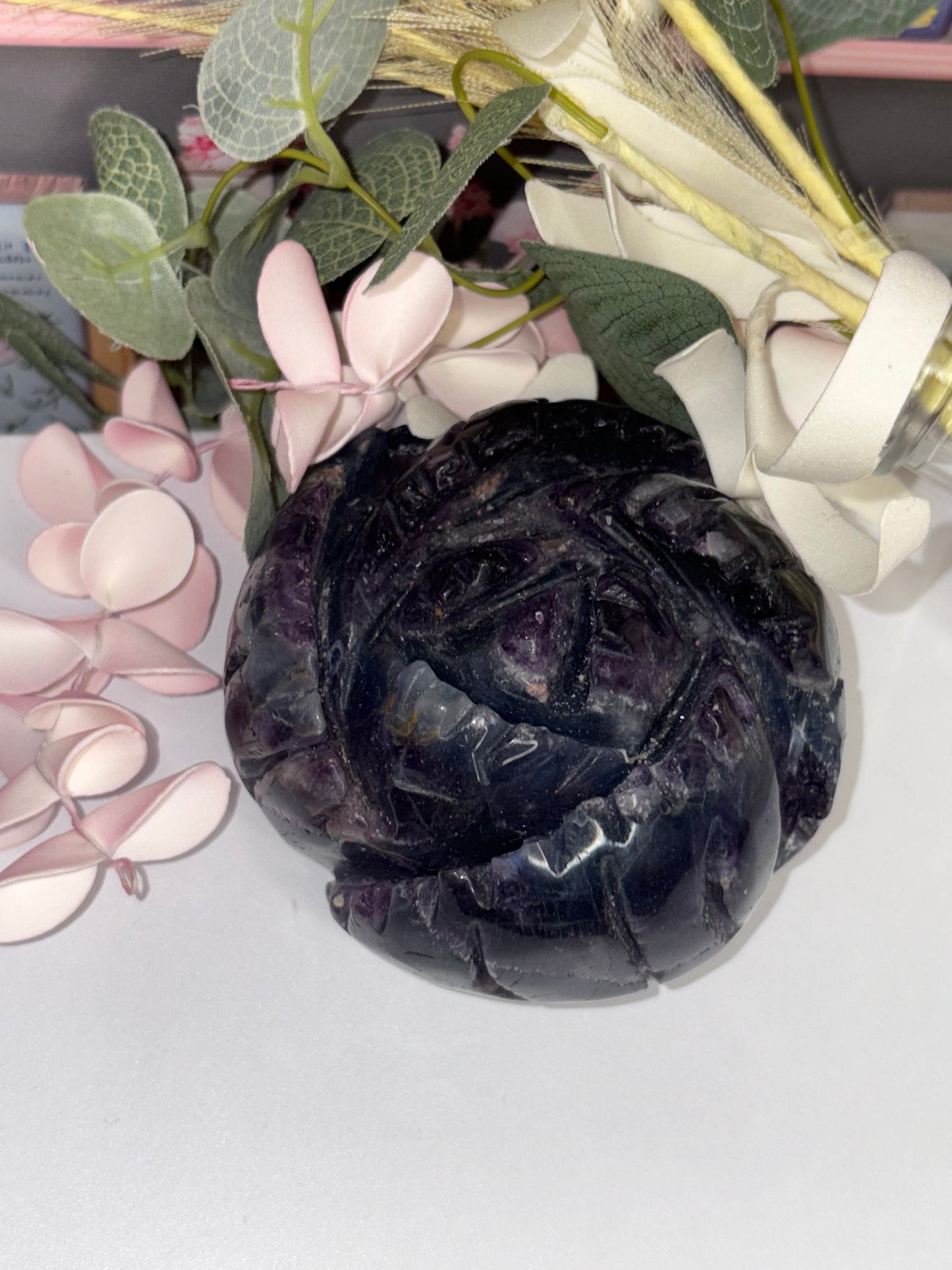 AAA Grade Hand Carved Fluorite Rose From China