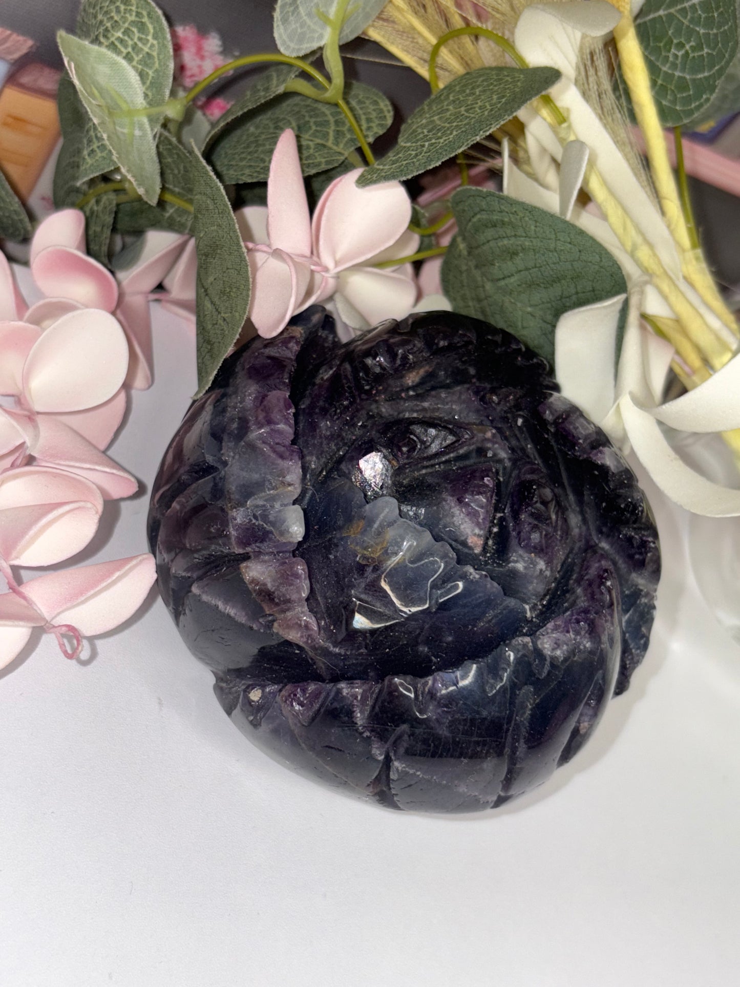 AAA Grade Hand Carved Fluorite Rose From China