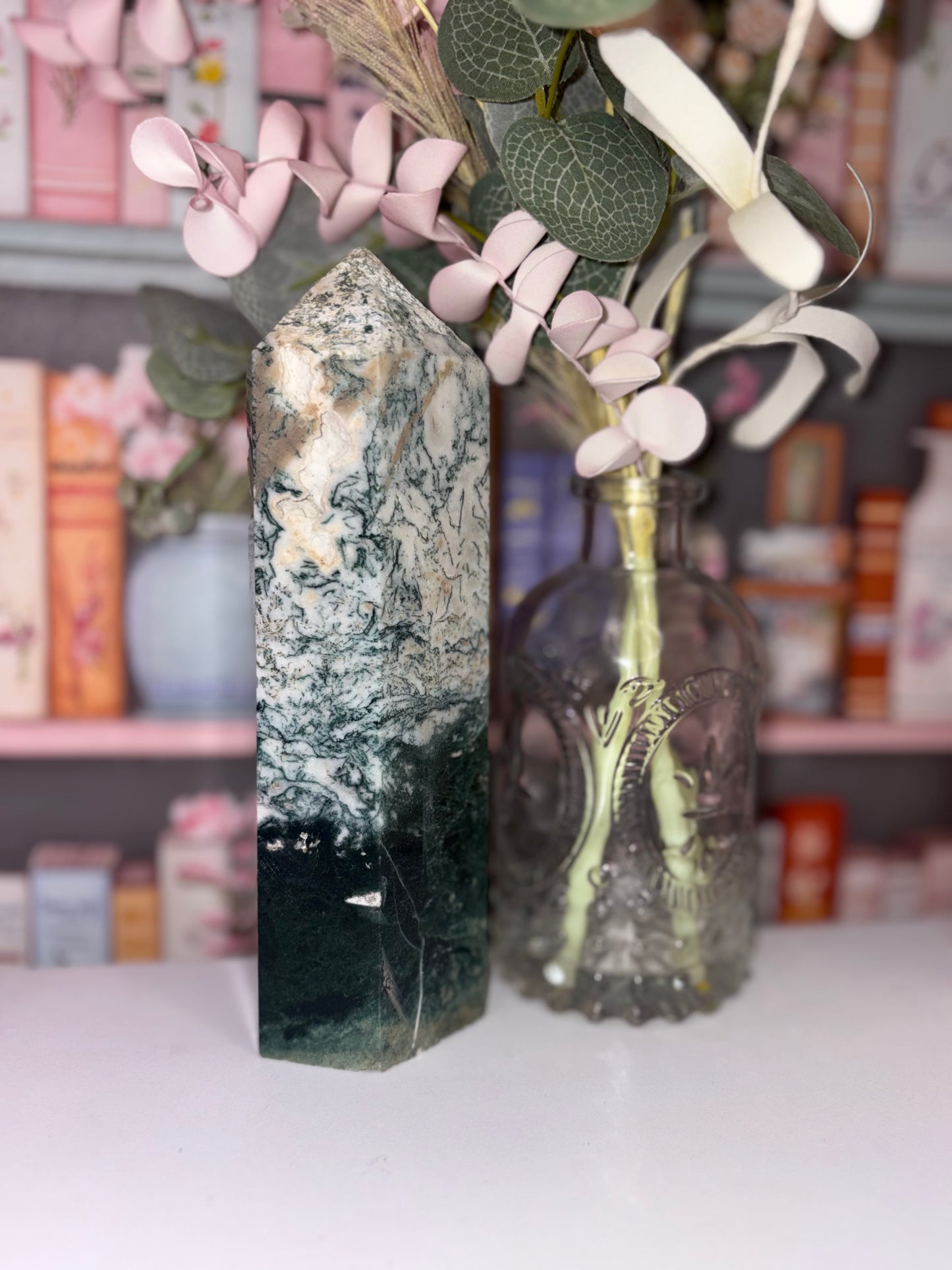Tree Agate Large Tower From India