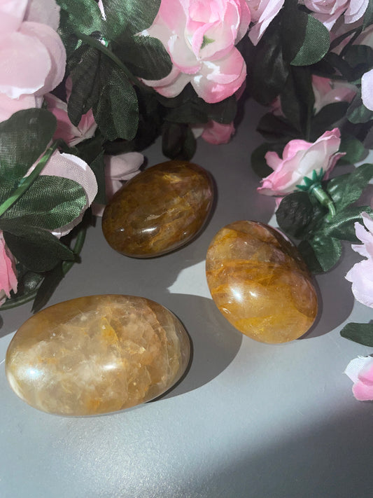 Golden Healer Quartz Palm Stone