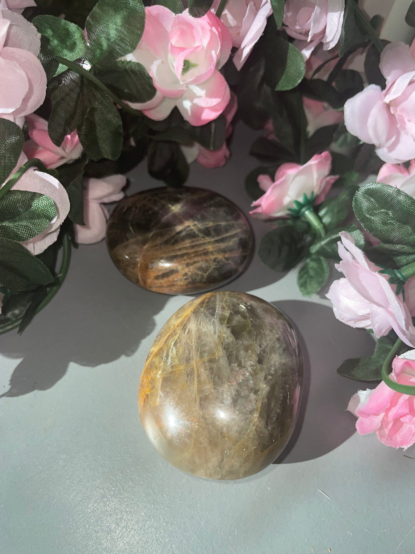 Black Moonstone Palm Stone