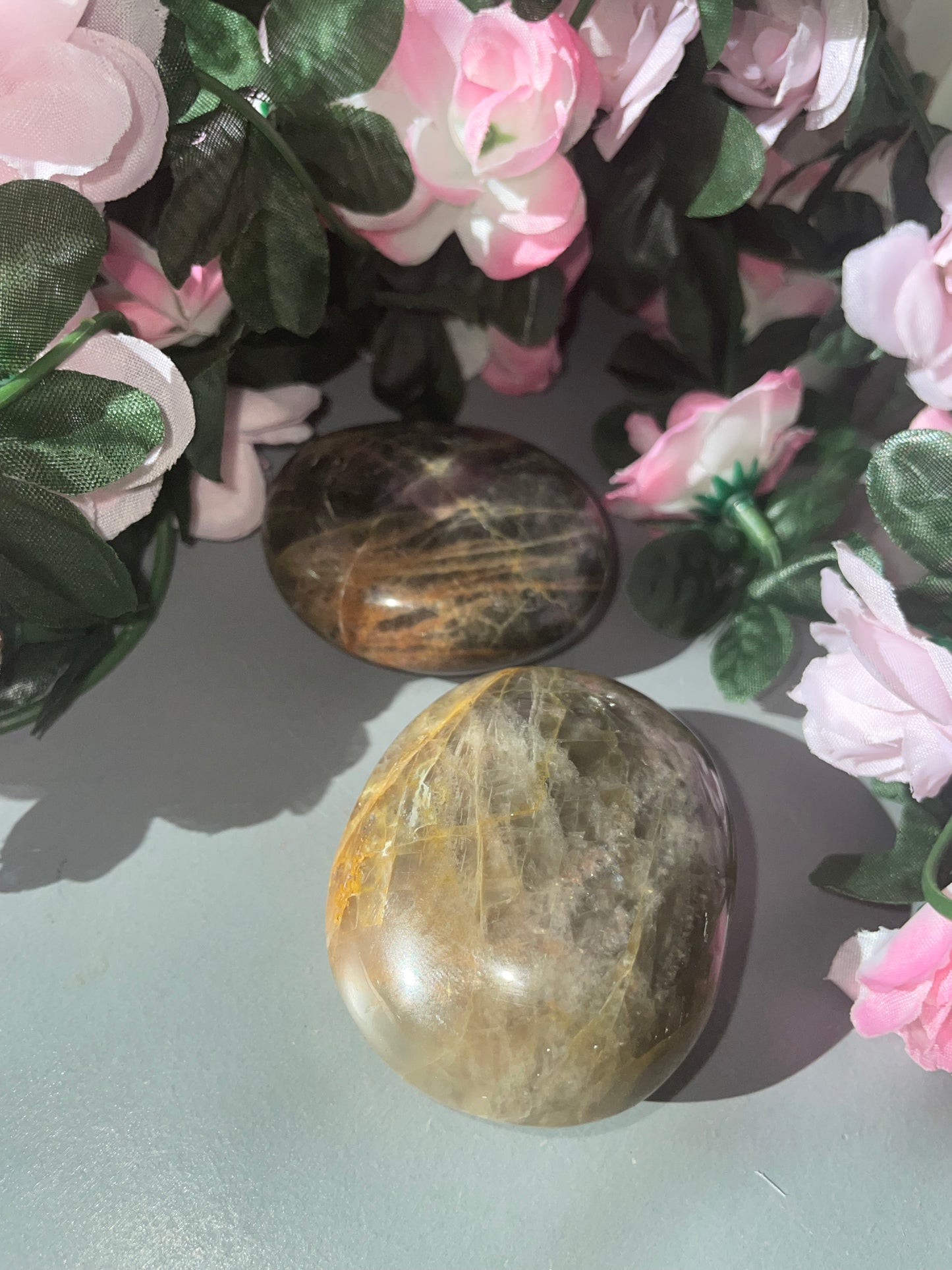 Black Moonstone Palm Stone