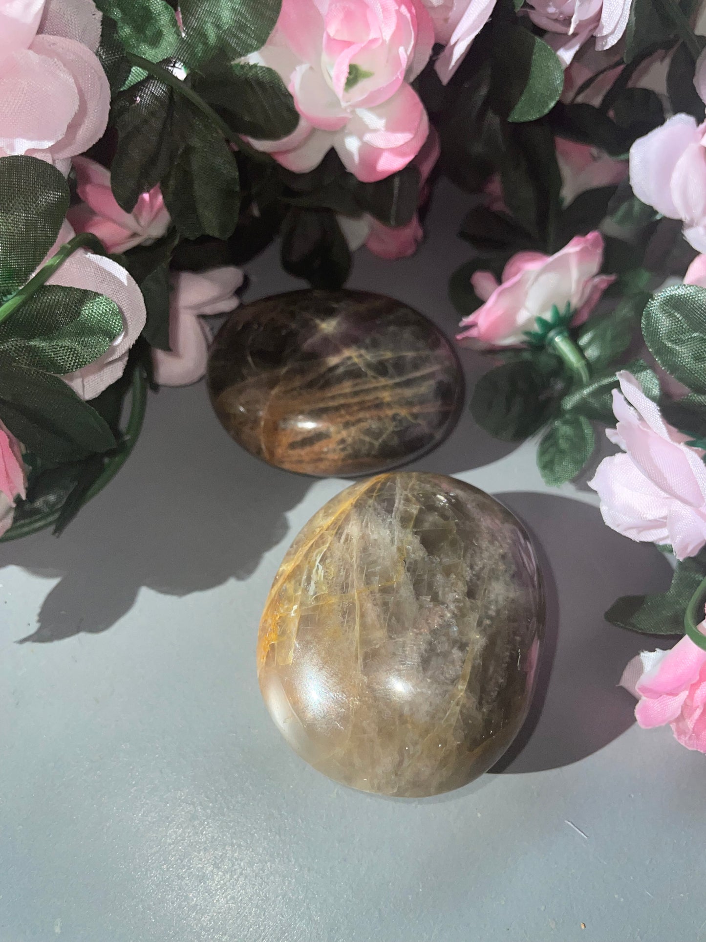 Black Moonstone Palm Stone
