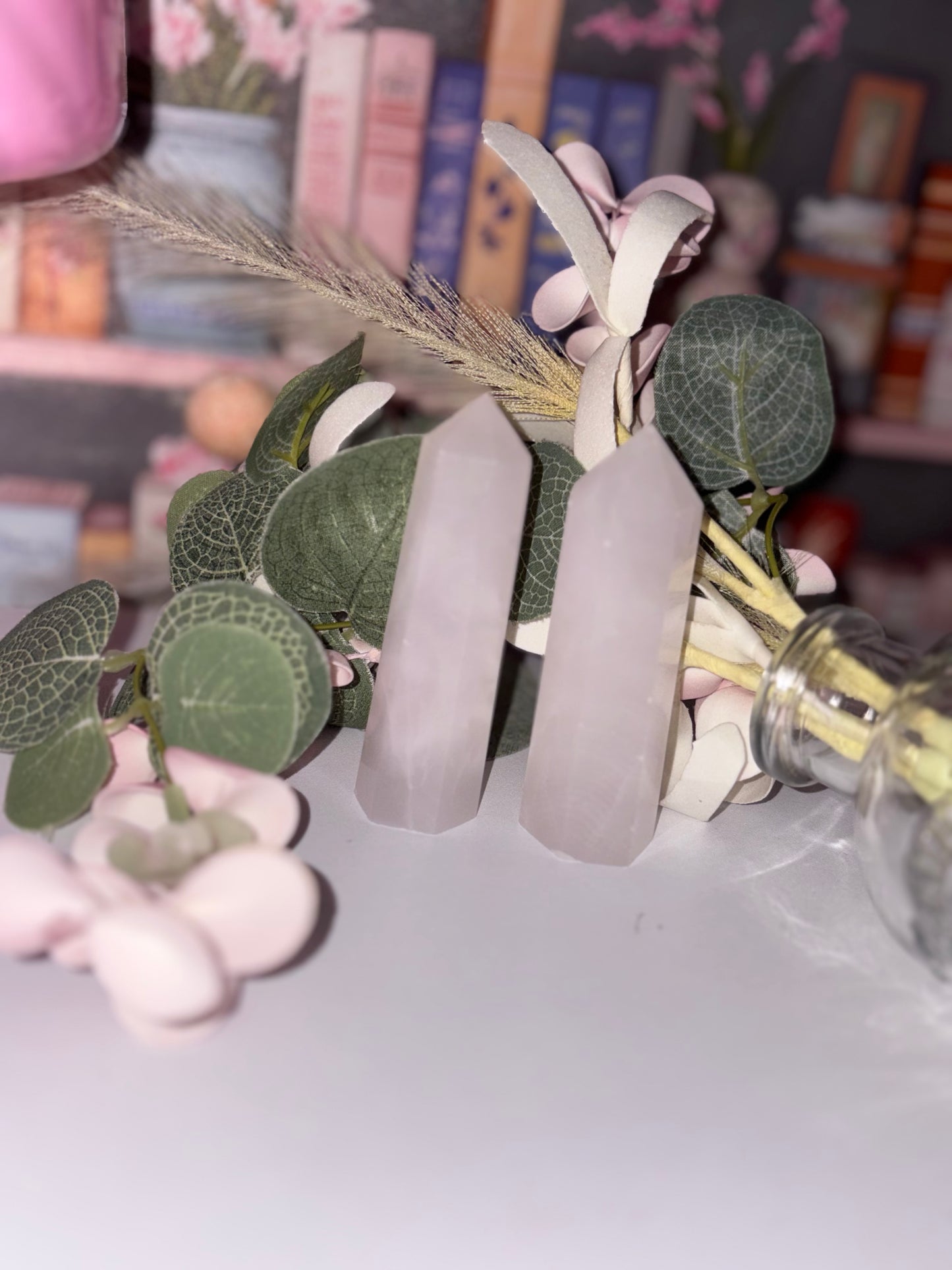 Pink Mangano Calcite Towers - UV Fluorescent From Mexico