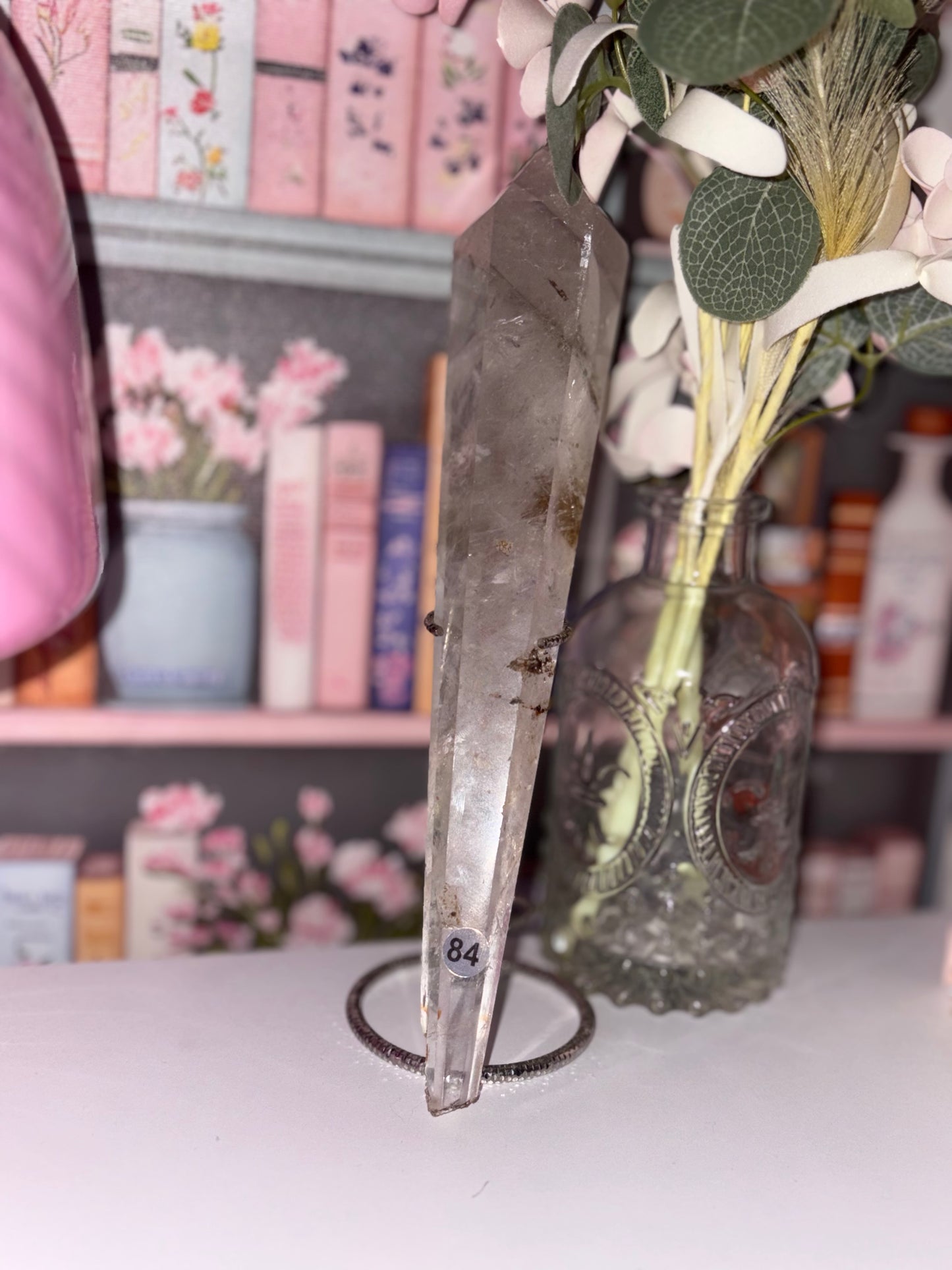 Clear Quartz Wand 84 With Rainbow and Natural Rutile Inclusions